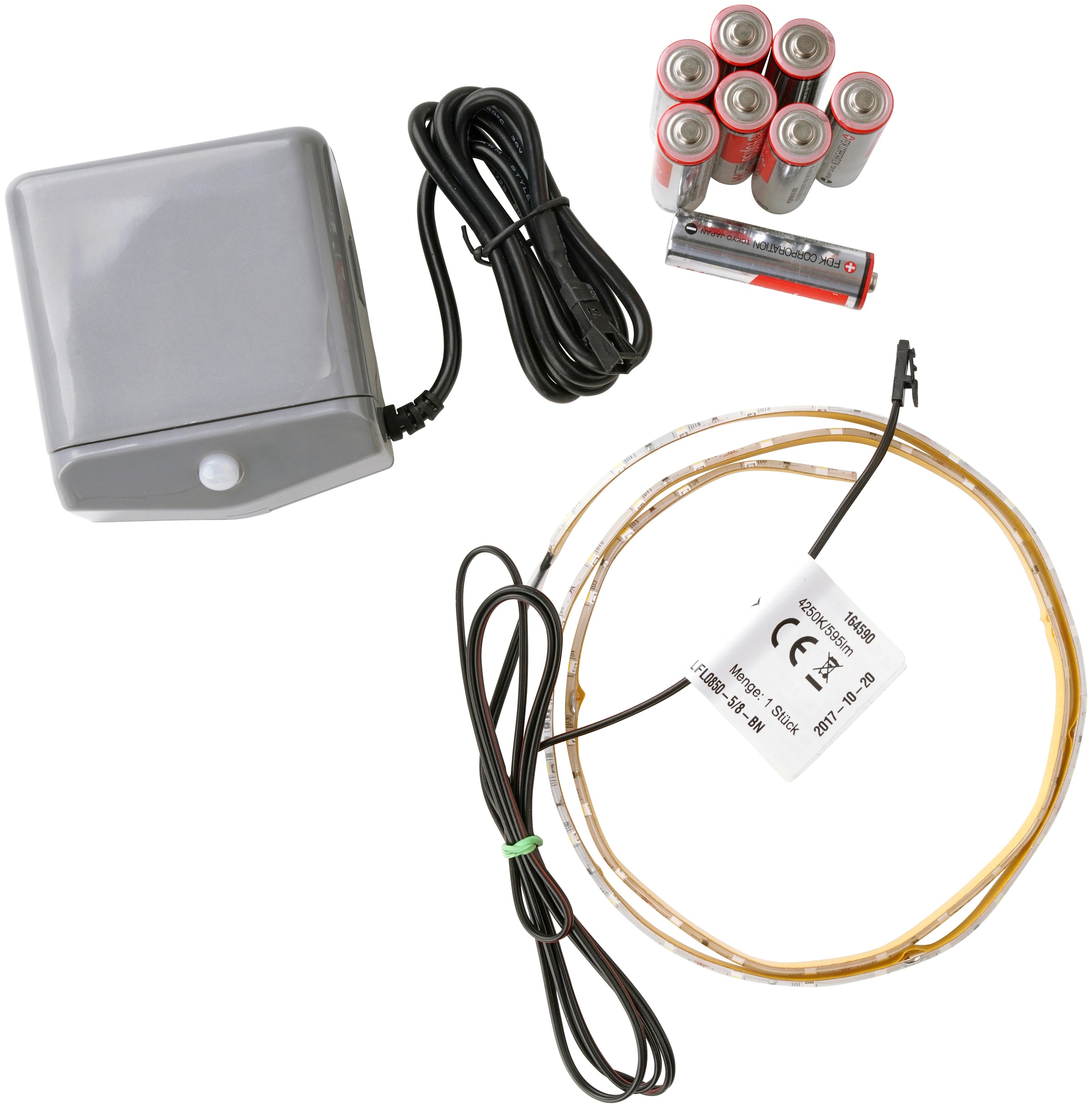 Batterien, Netzteil optional möglich FACKELMANN Light«, inkl. | »Contura BAUR Bewegungsmelder Lichtleiste