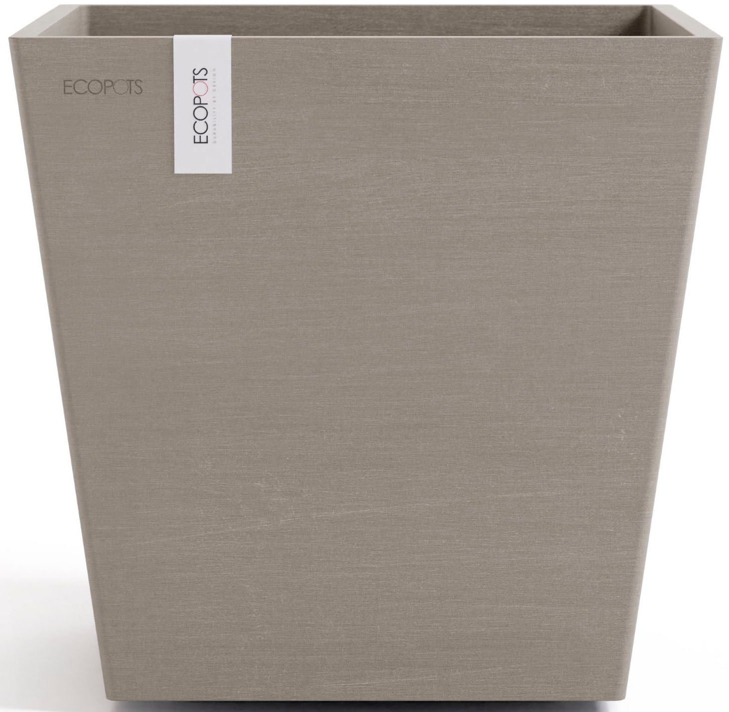 ECOPOTS Blumentopf »Rotterdam 25 + Wassersystem Taupe« für innen und außen: frostsicher, bruchsicher und lichtbeständig