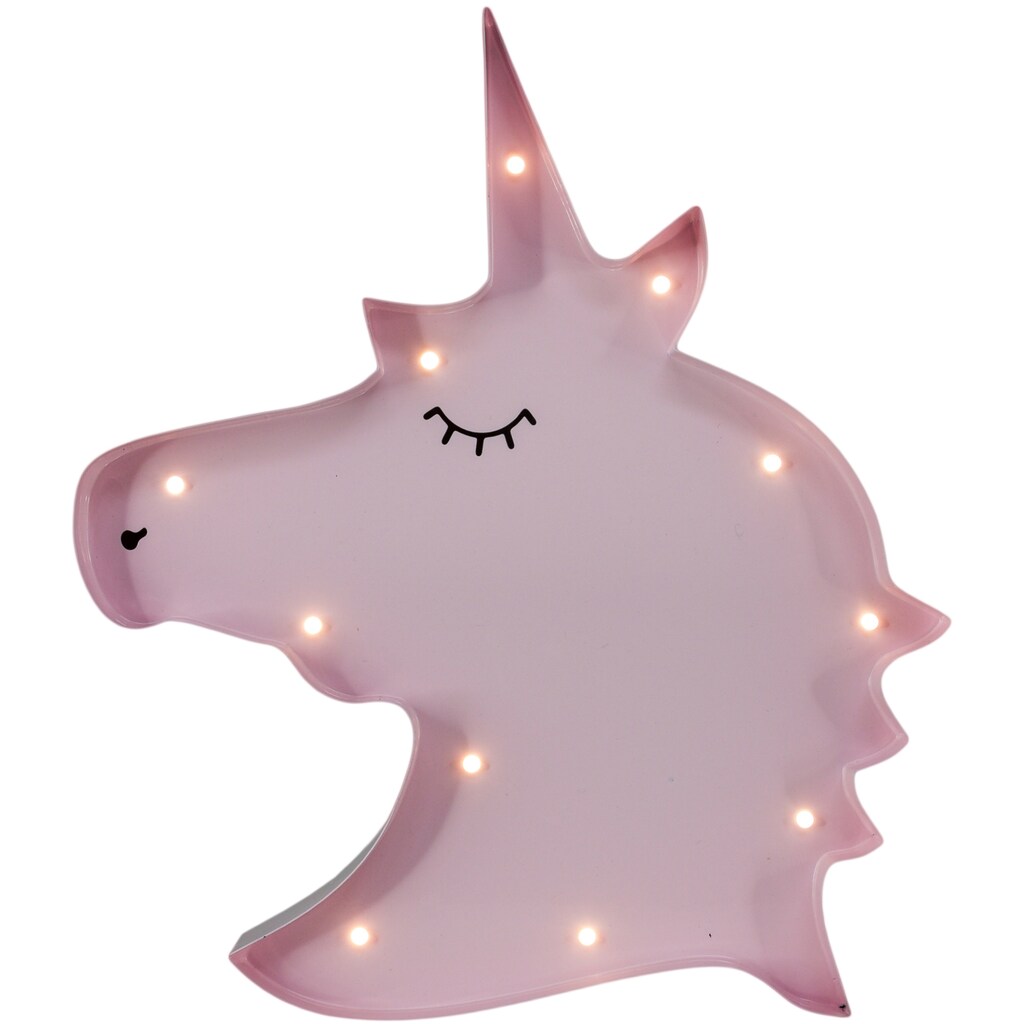 MARQUEE LIGHTS LED Dekolicht »Unicorn Head«, 11 flammig-flammig, Wandlampe, Tischlampe Unicorn Head mit 11 festverbauten LEDs - 26x31cm