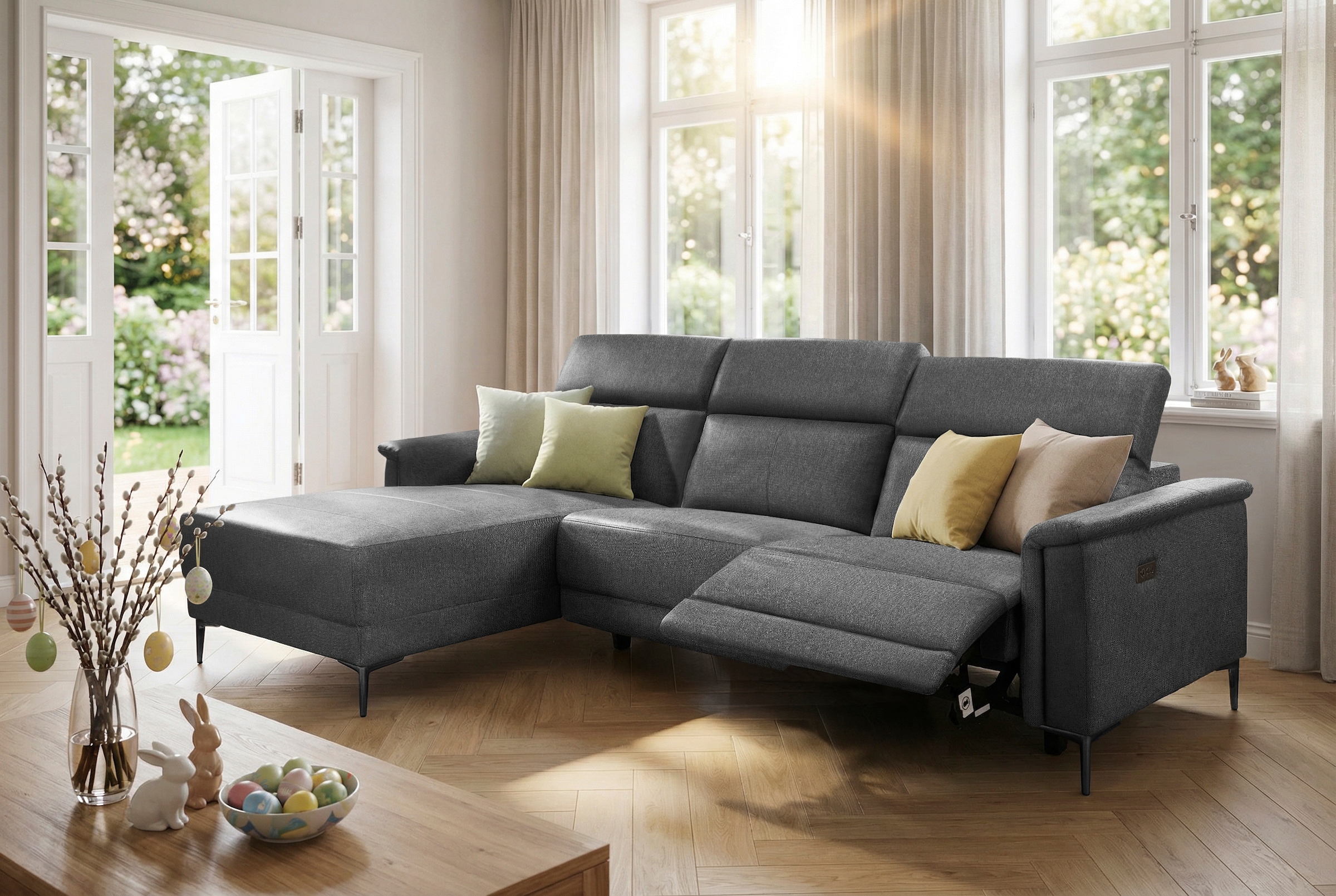 OTTO home Ecksofa "LUND, L-Form, 261cm, man. o. elektr. Relaxfunktion (mit günstig online kaufen