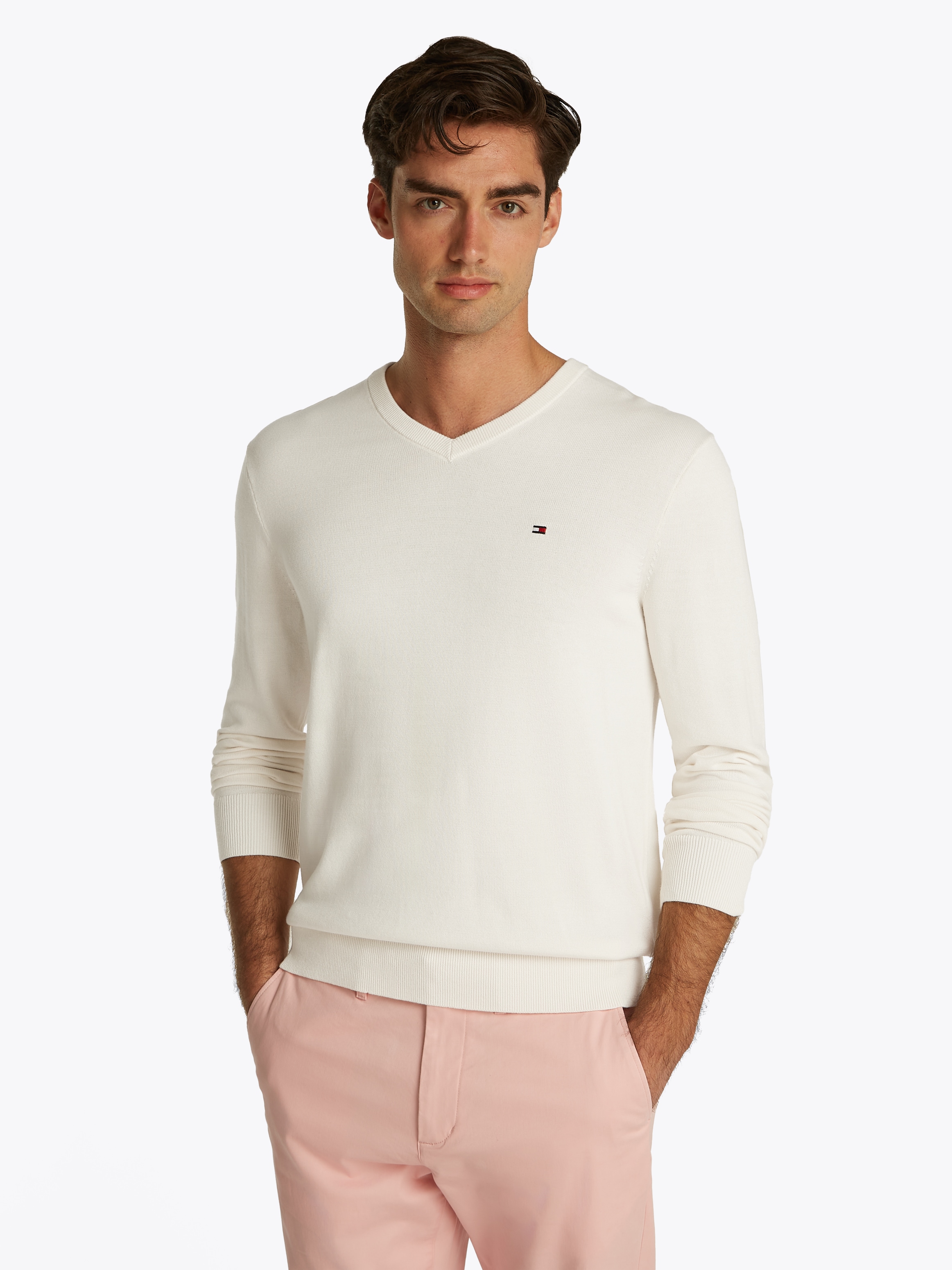 Tommy Hilfiger Strickpullover "ESSENTIAL COTTON V NECK" günstig online kaufen