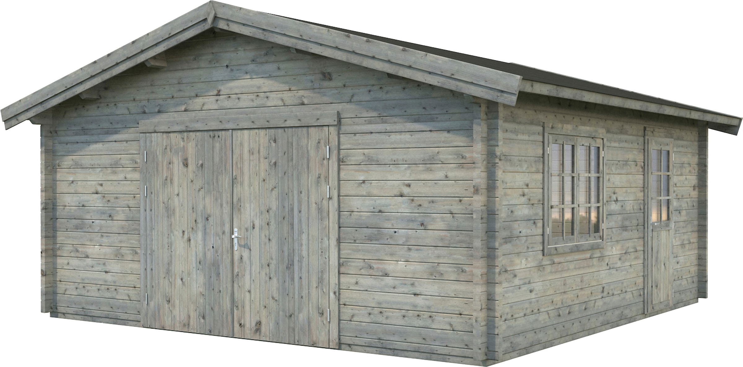 Palmako "Roger" BxTxH: 622x596x312 cm, mit Holztor, grau
