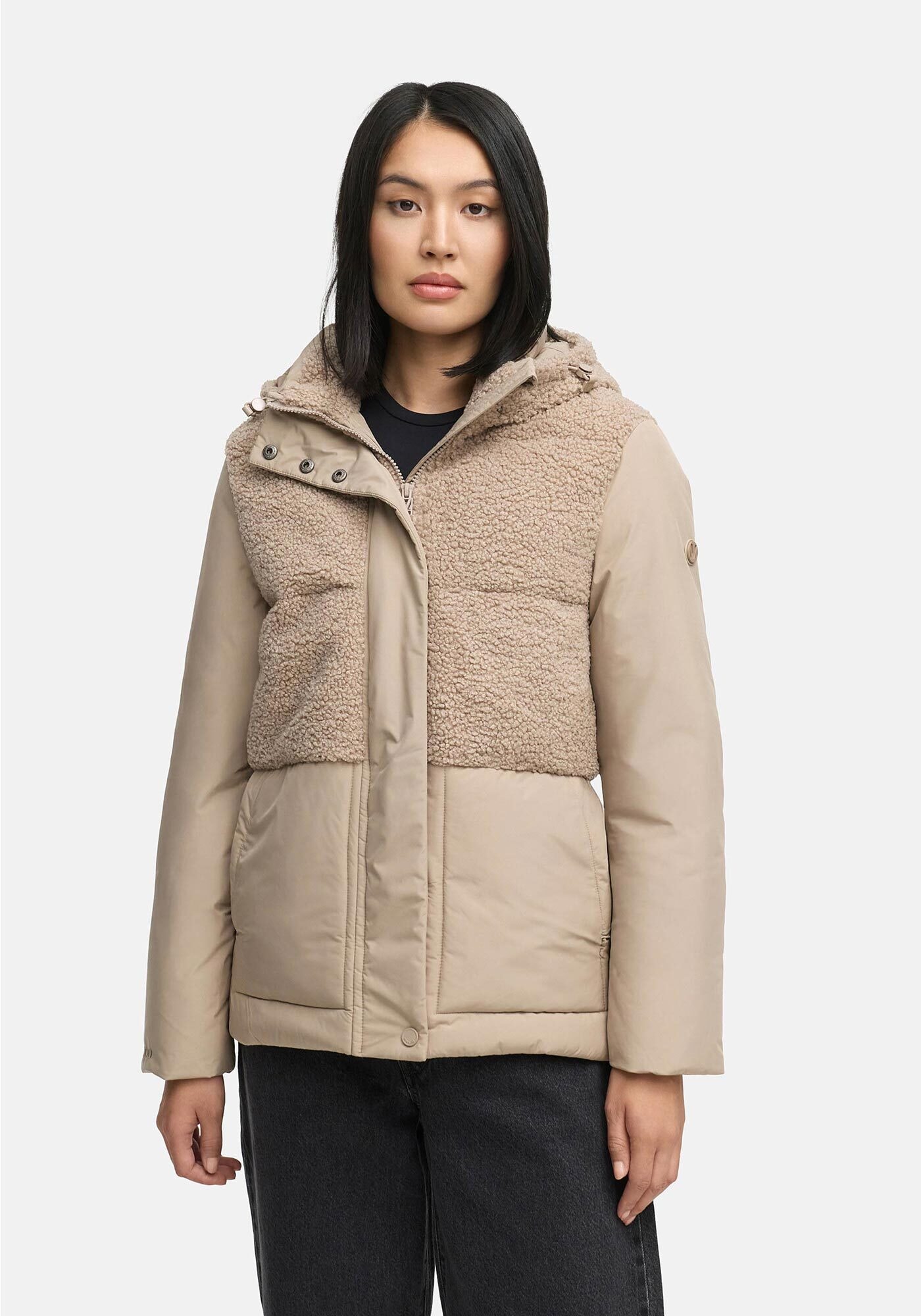 Marikoo Winterjacke "Sheeta", Kombination aus Teddyfleece und glattem Mater günstig online kaufen