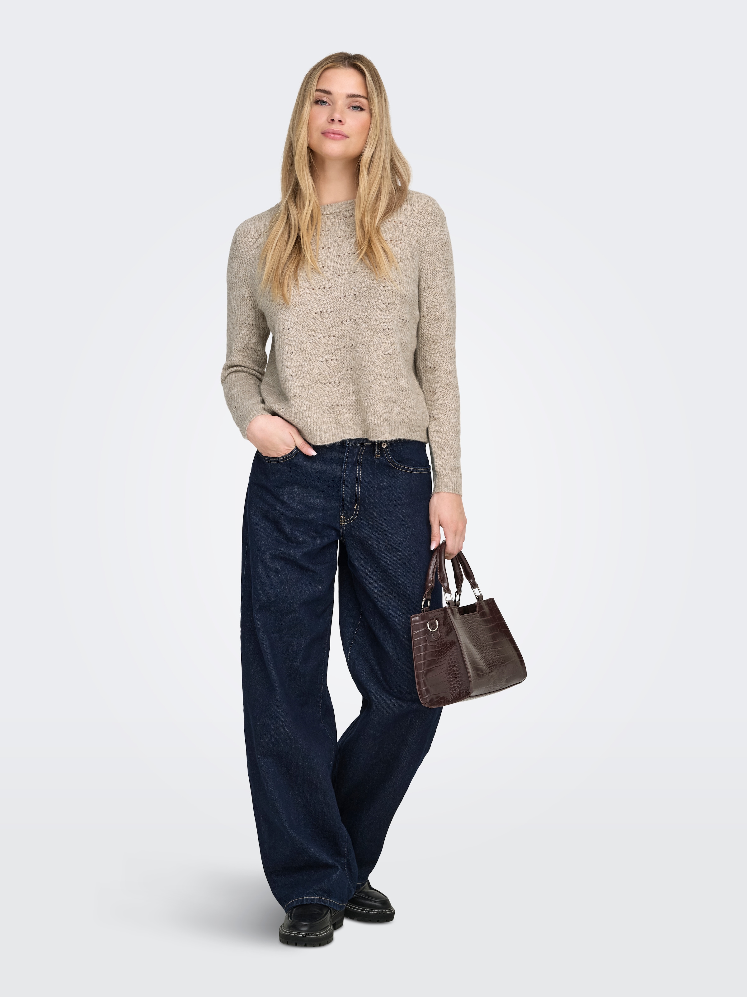 ONLY Rundhalspullover »ONLLOLLI L/S PULLOVER KNT NOOS«
