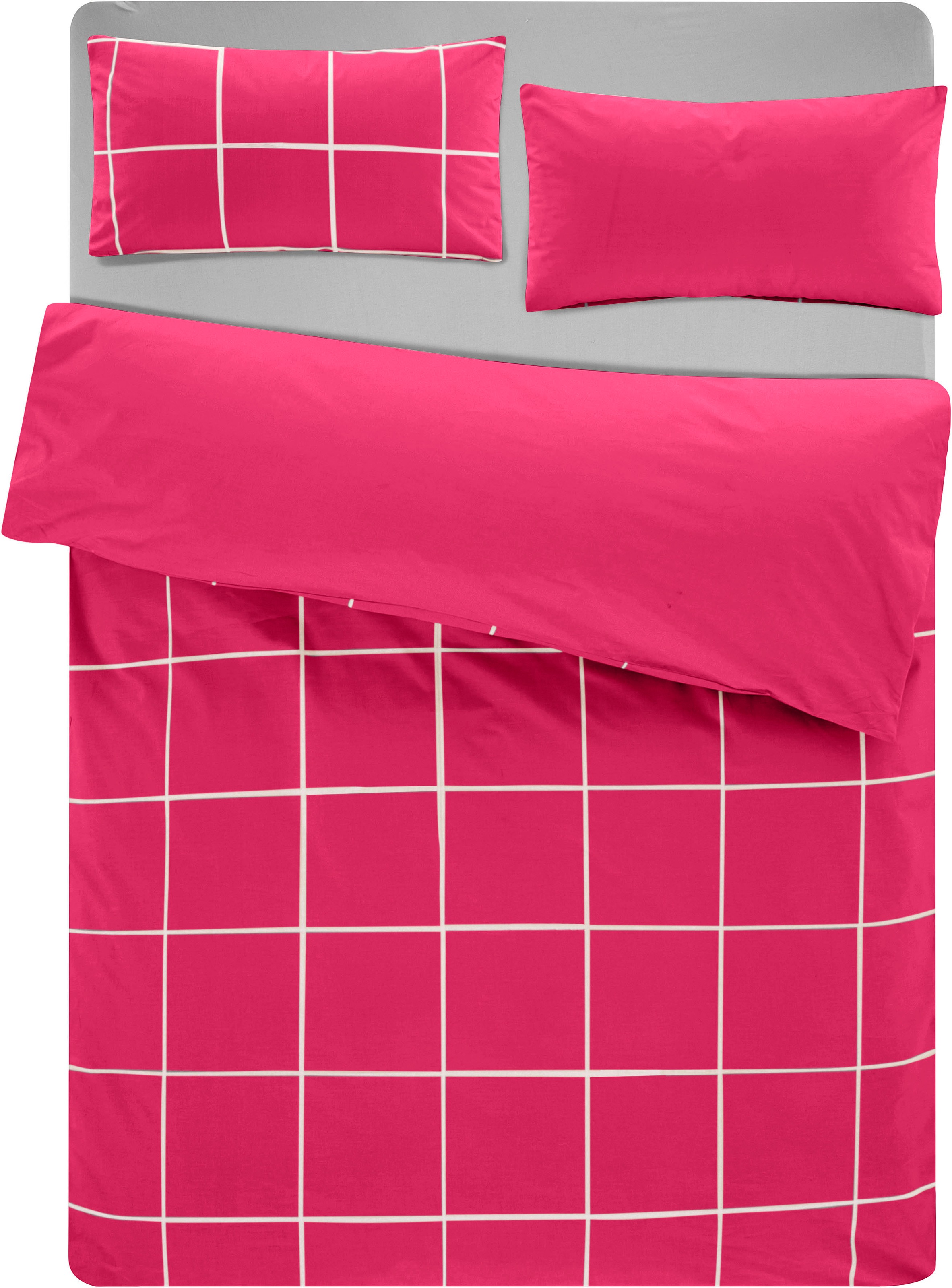 OTTO home Bettwäsche "Nature" 2 Stk. Bettwäsche in unregelmäßigem Karo-Must günstig online kaufen