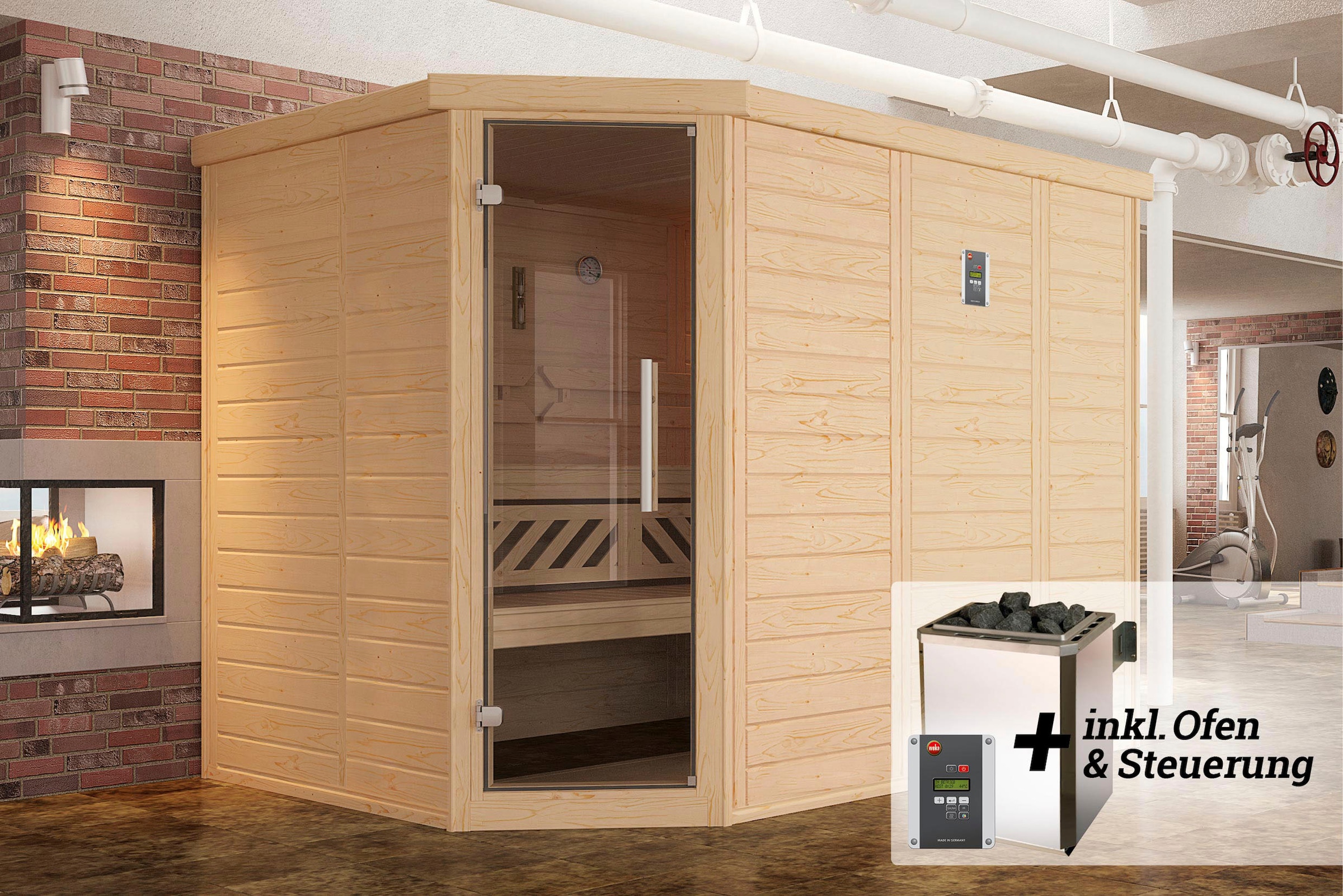 weka Sauna »Kemi«, 7,5 kW-Ofen mit digitaler Steuerung