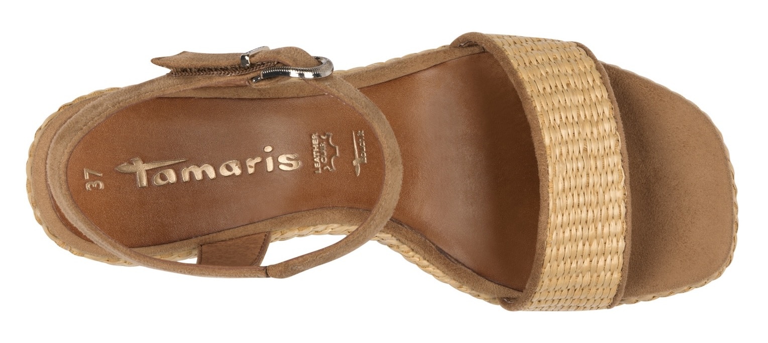 Tamaris Sandalette, Blockabsatz, Plateau, Riemchensandale mit Touch it-Ausstattung