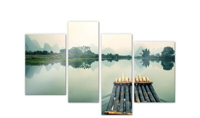Wall-Art Mehrteilige Bilder »Floßfahrt in China (4-teilig)«, (Set, 4 St.) kaufen