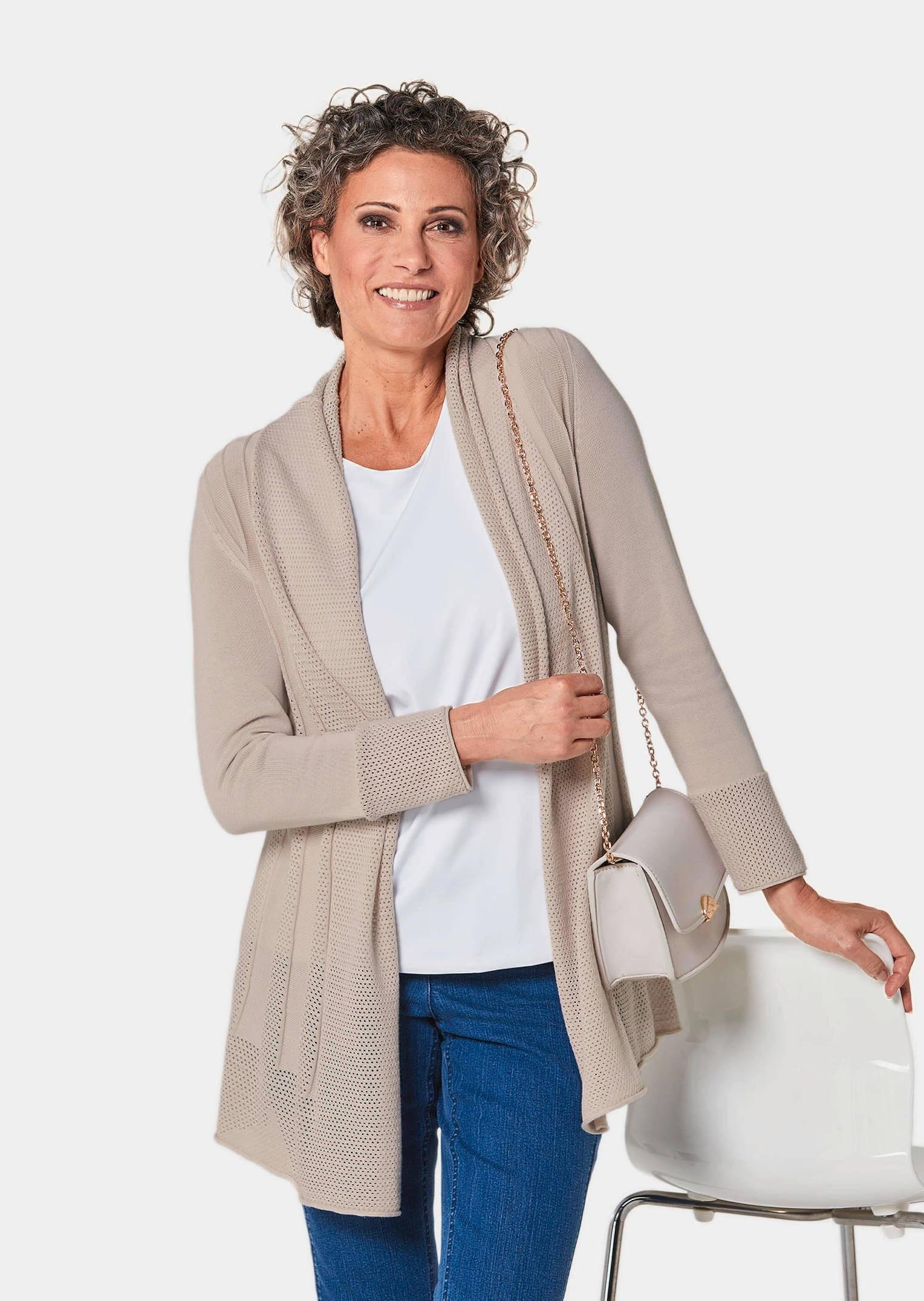 GOLDNER Strickjacke »Strickjacke Strickjacke in raffinierter Struktur«