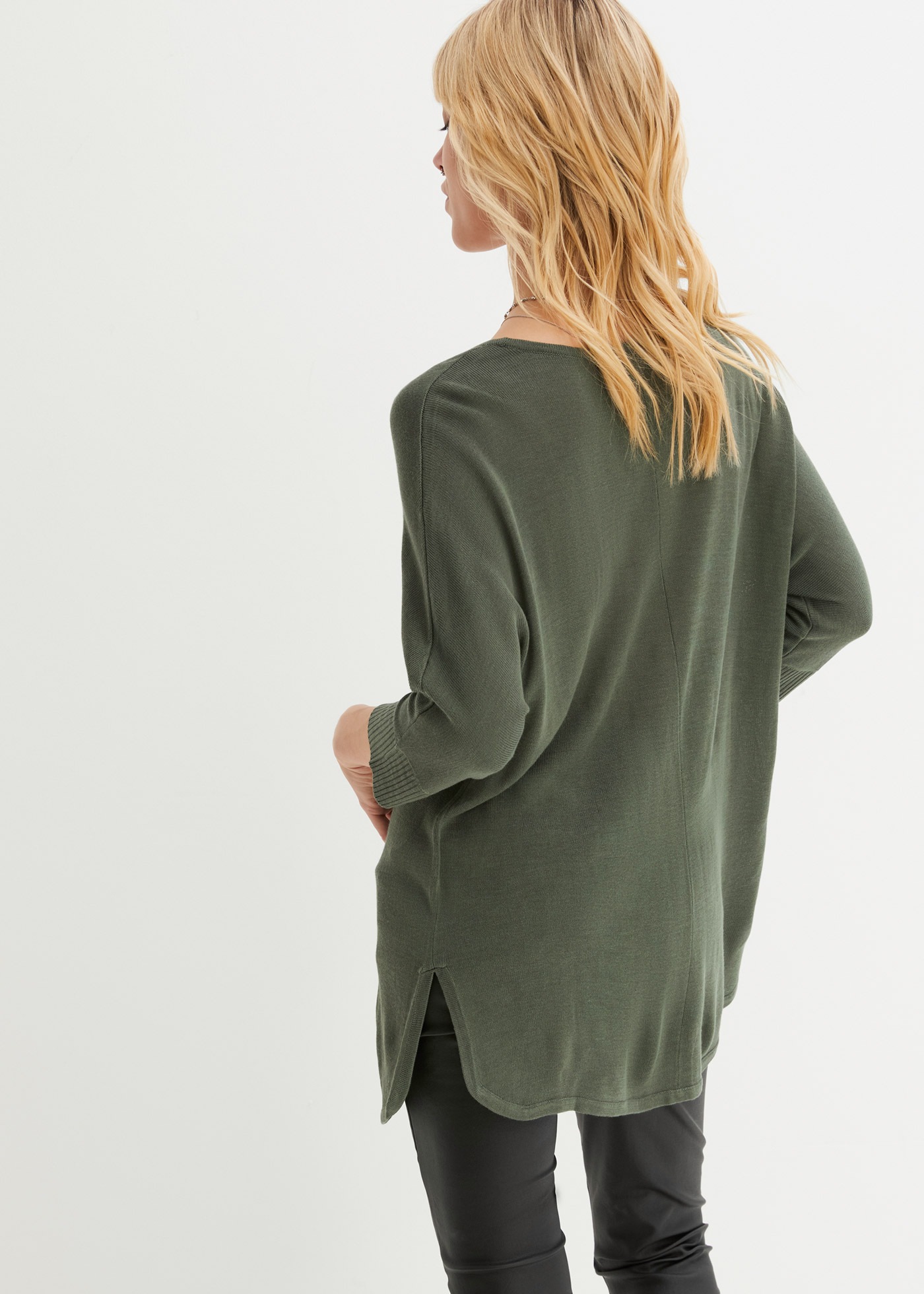 bonprix Strickpullover "Feinstrickpullover mit 3/4 Arm" aus Polyacryl und V günstig online kaufen