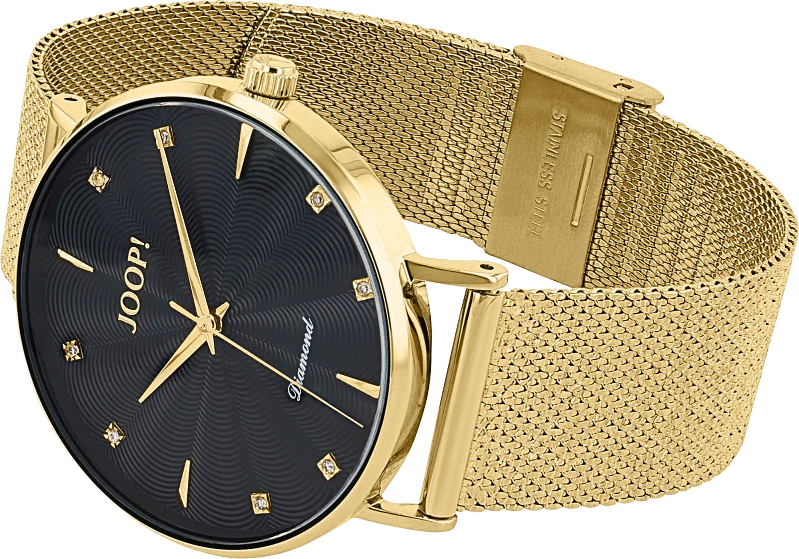 JOOP! Quarzuhr, Armbanduhr, Damenuhr, Edelstahlarmband, analog, Diamant