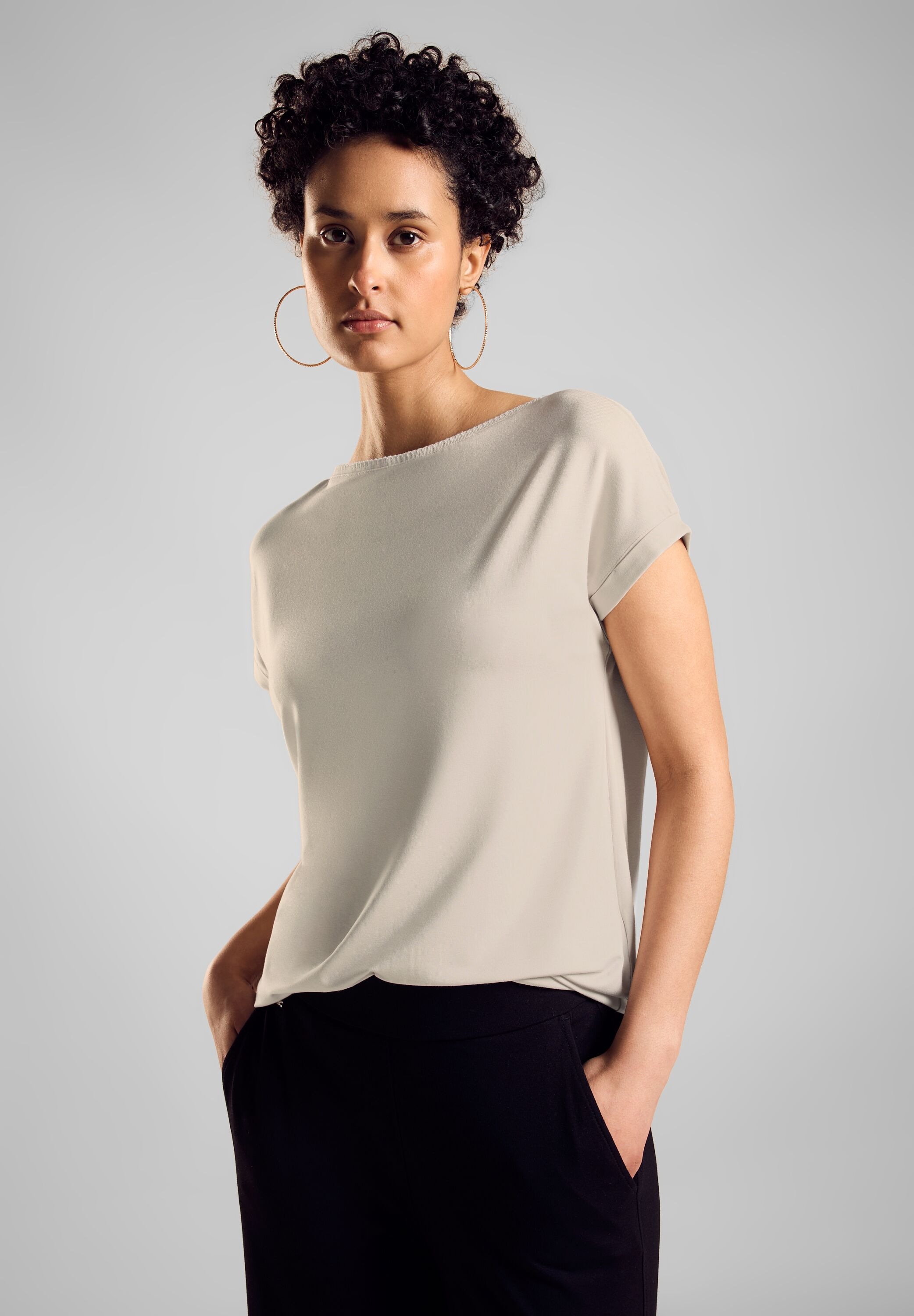 STREET ONE Shirttop, mit Paspelband