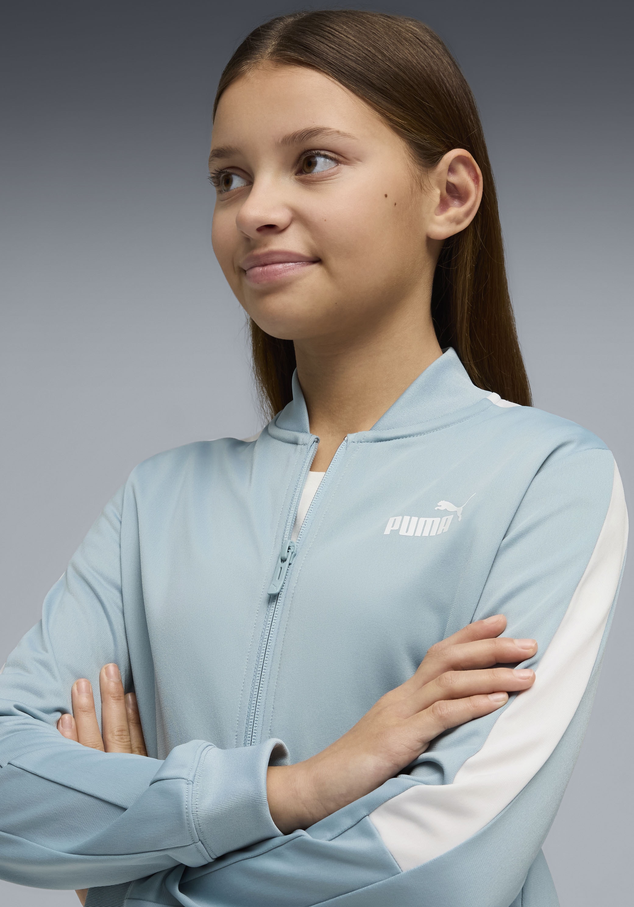 PUMA Trainingsanzug »POLY BASEBALL SUIT G« 2 tlg. 2-teilig, mit Stehkragen, mit elastischem Bund