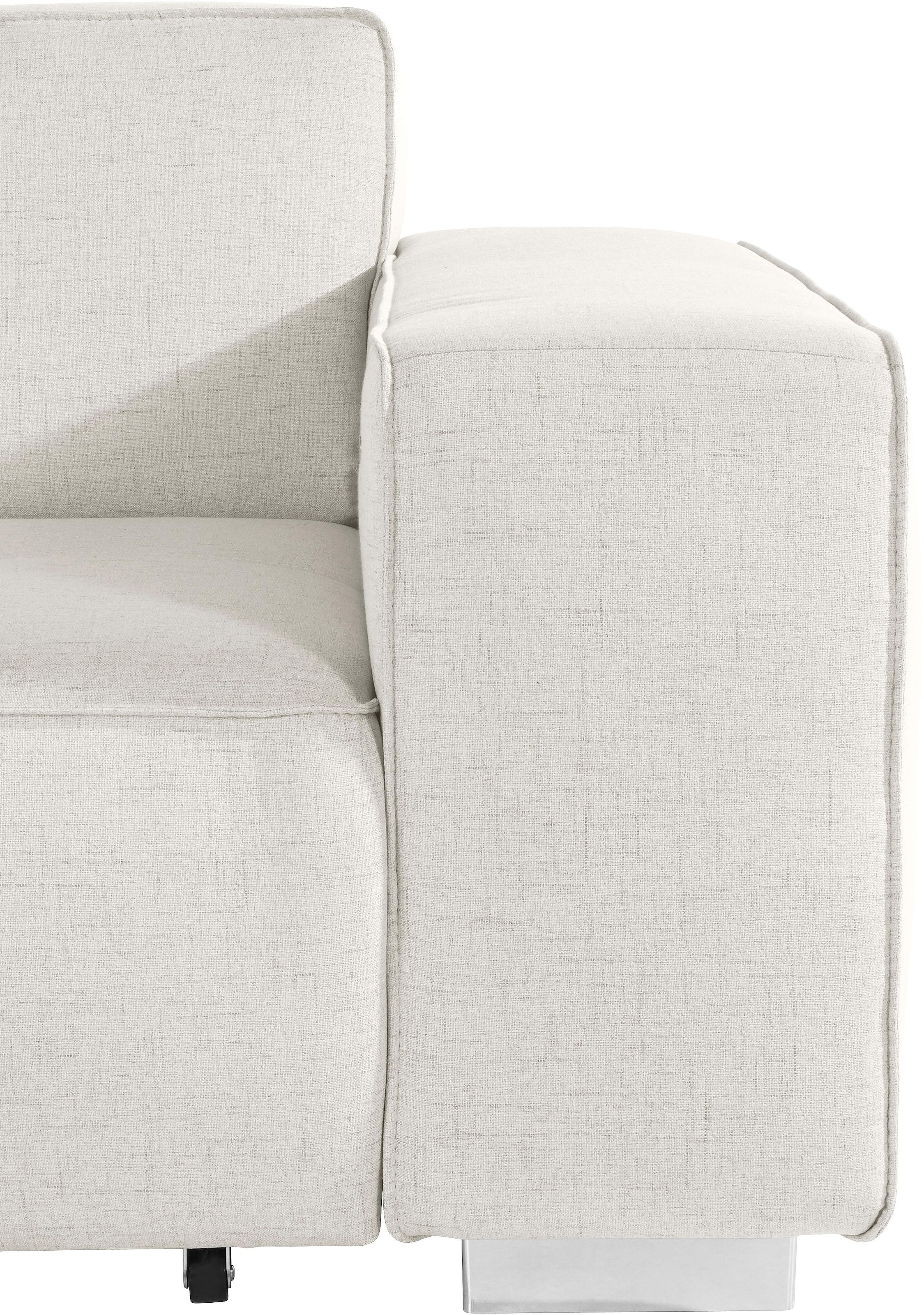 INOSIGN Ecksofa »Sapporo L-Form«, wahlweise Bettfunktion oder Sitztiefenverstellung, Federkern