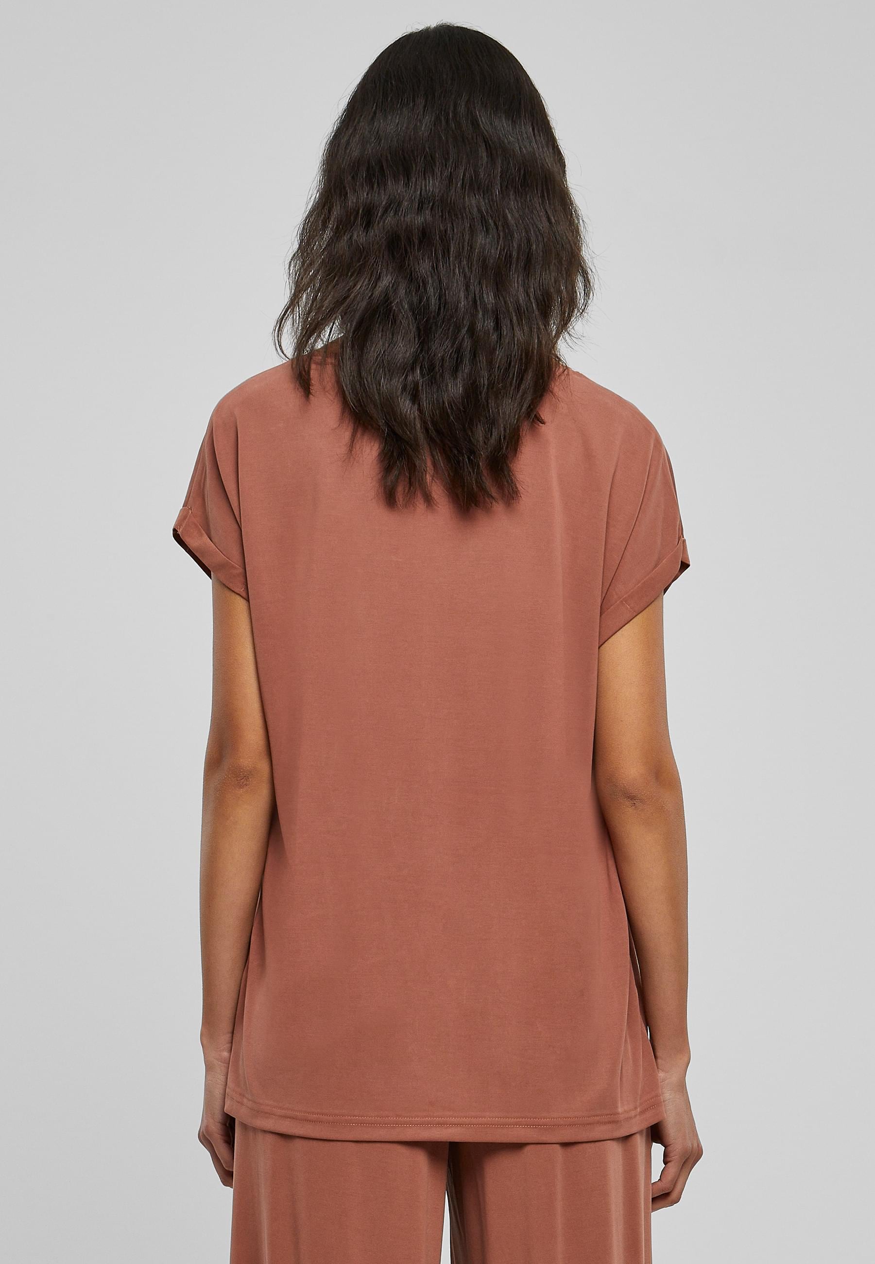URBAN CLASSICS Kurzarmshirt »Urban Classics Damen Ladies Modal Extended Shoulder Tee«, (1 tlg.)