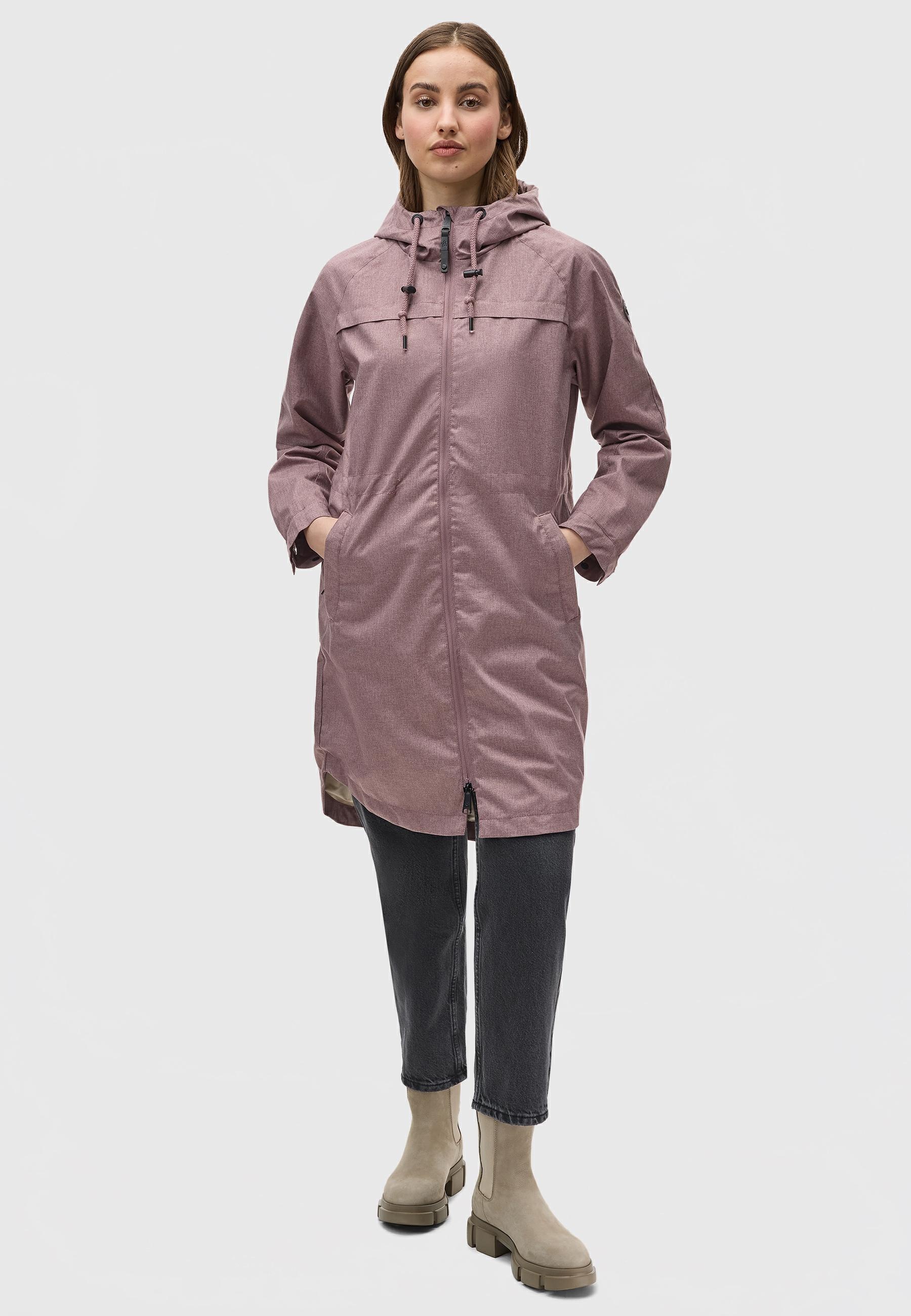 Ragwear Outdoorjacke »Belinka«, mit Kapuze, stylische lange und sehr leichte Übergangsjacke