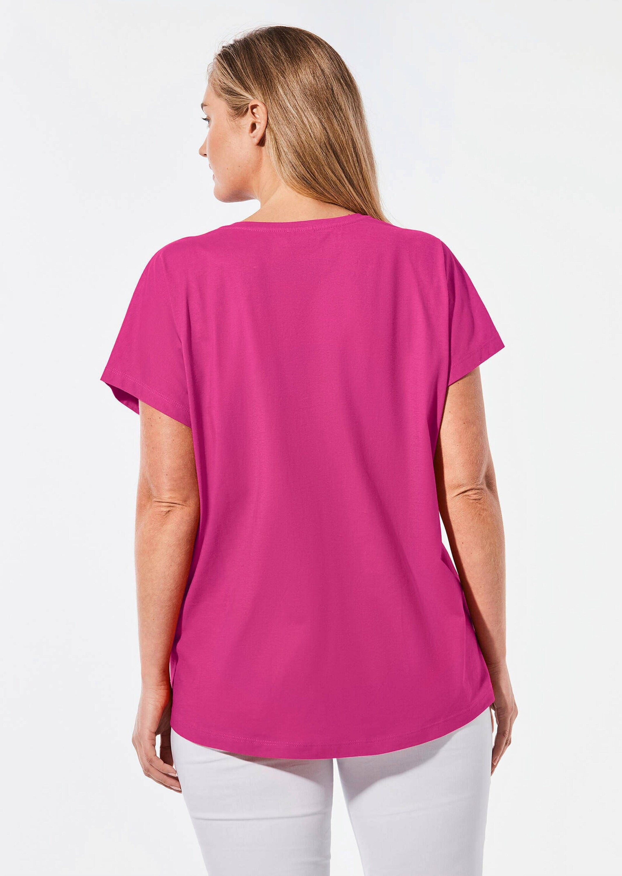 GOLDNER Kurzarmshirt »Shirt mit Rundhalsausschnitt«