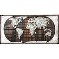 GILDE GALLERY Metallbild »Bild - Kunstobjekt Erde auf Holz«, Weltkarte, (1 St.), handgefertigt, aus Metall, dekorativ im Wohnzimmer & Schlafzimmer