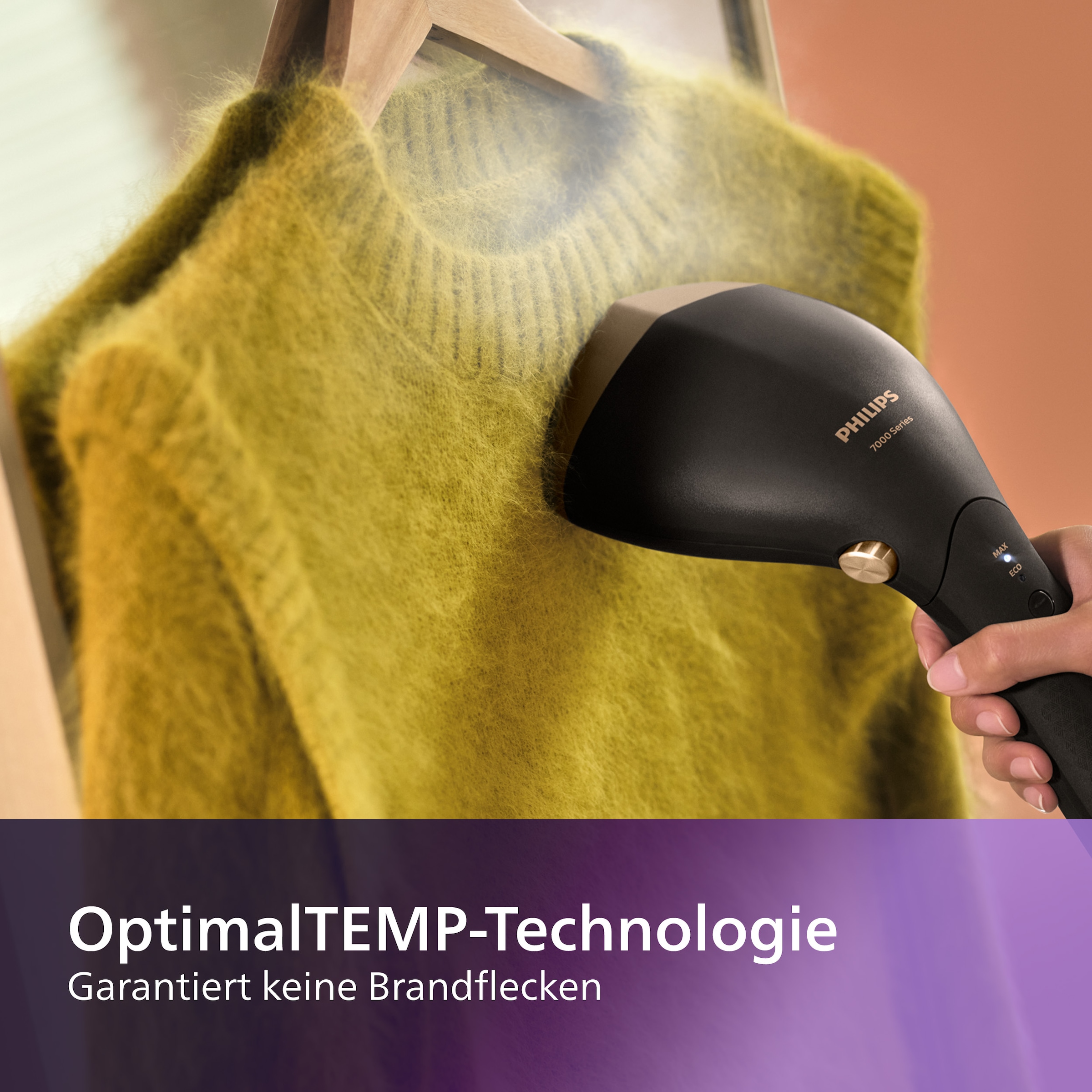 Philips Dampfbürste »STH7060/80 "Performer", 100 ml und 200 ml Wassertank, Metallplatte« 1500 W verstellbarer Kopf, Handschuh und Stylemat inkl.