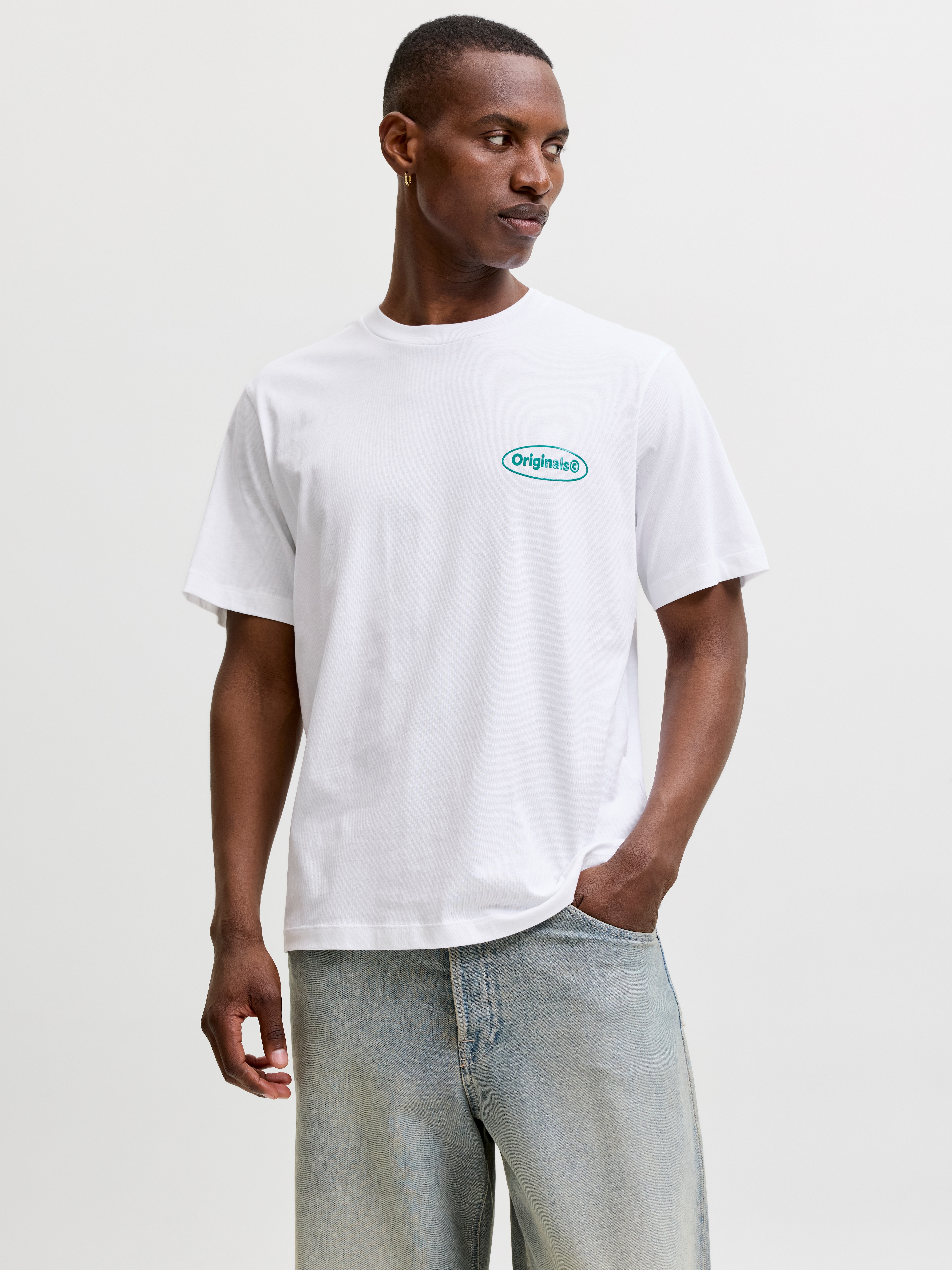 Jack & Jones T-Shirt "JORRIVIERA VINTAGE POSTER BACK TEE SS CN" mit Print