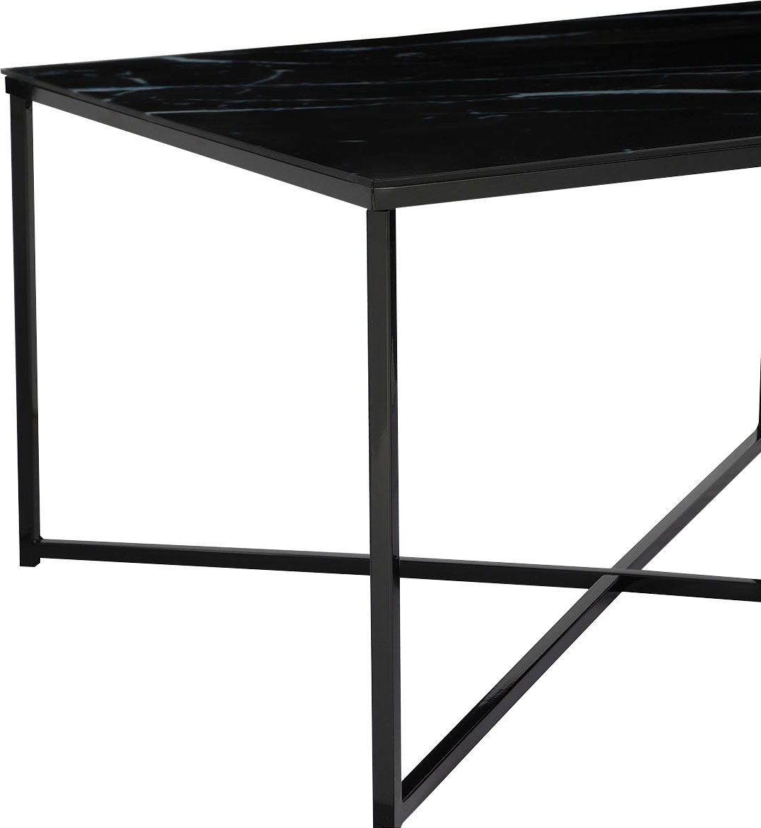Couchtisch SALESFEVER "Caorle Coffeetable im eleganten Stil", schwarz (schwarz, schwarz, schwarz, schwarz), B:80cm H:45cm T:80cm, Tische, Couchtisch, Eleganz trifft Funktion: Tischplatte in Marmoroptik 3