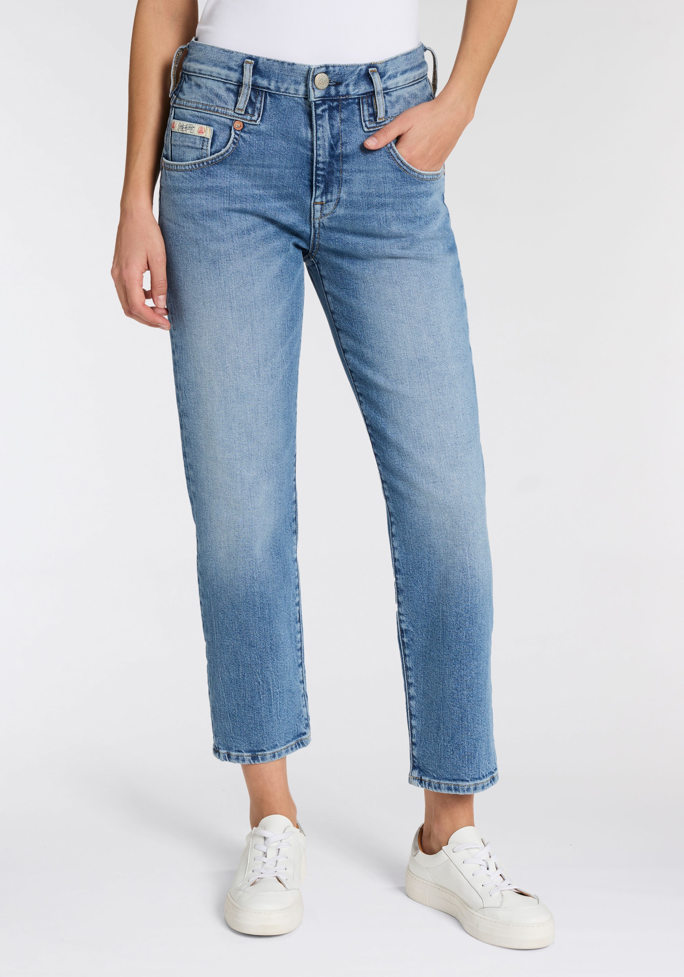 Herrlicher 5-Pocket-Jeans "Breezy Cropped Denim" Straight Fit günstig online kaufen