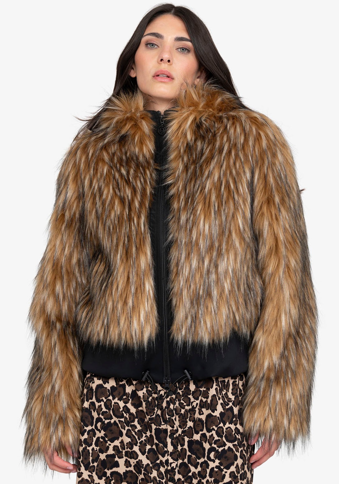 Sportalm Kitzbühel Fellimitatjacke mit Kapuze Regular fit mit Rundhalsaussc günstig online kaufen