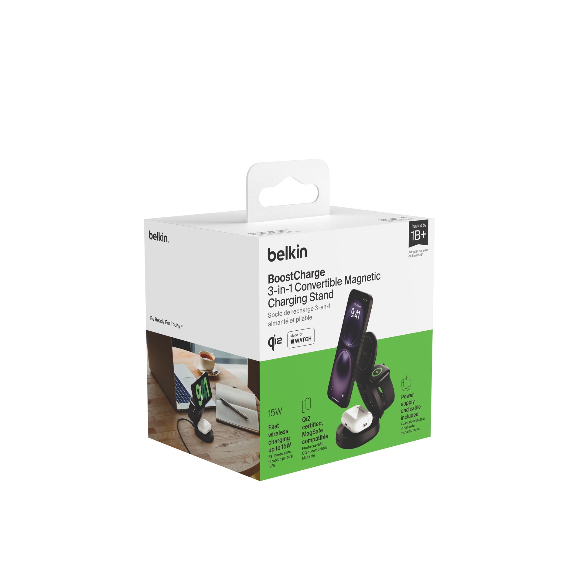 Belkin Wireless Charger »BoostCharge verstellbare magnetische 3-in-1-Ladestation« iPhone 17/Air, Pixelsnap, Apple Watch, AirPods