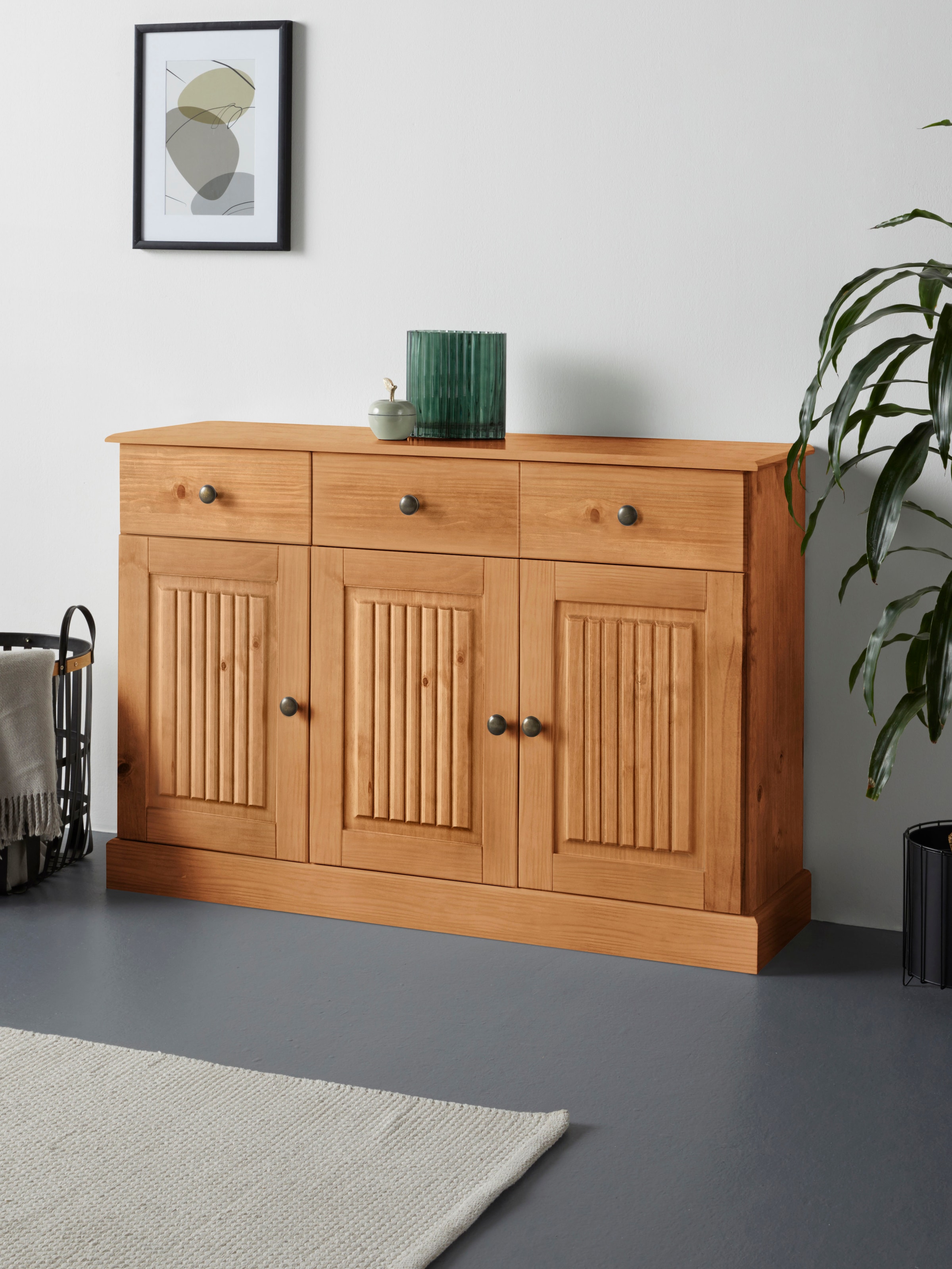 Home affaire Sideboard "Liotta", Kommode mit 2 Schubkästen u. 2 verstellbar günstig online kaufen