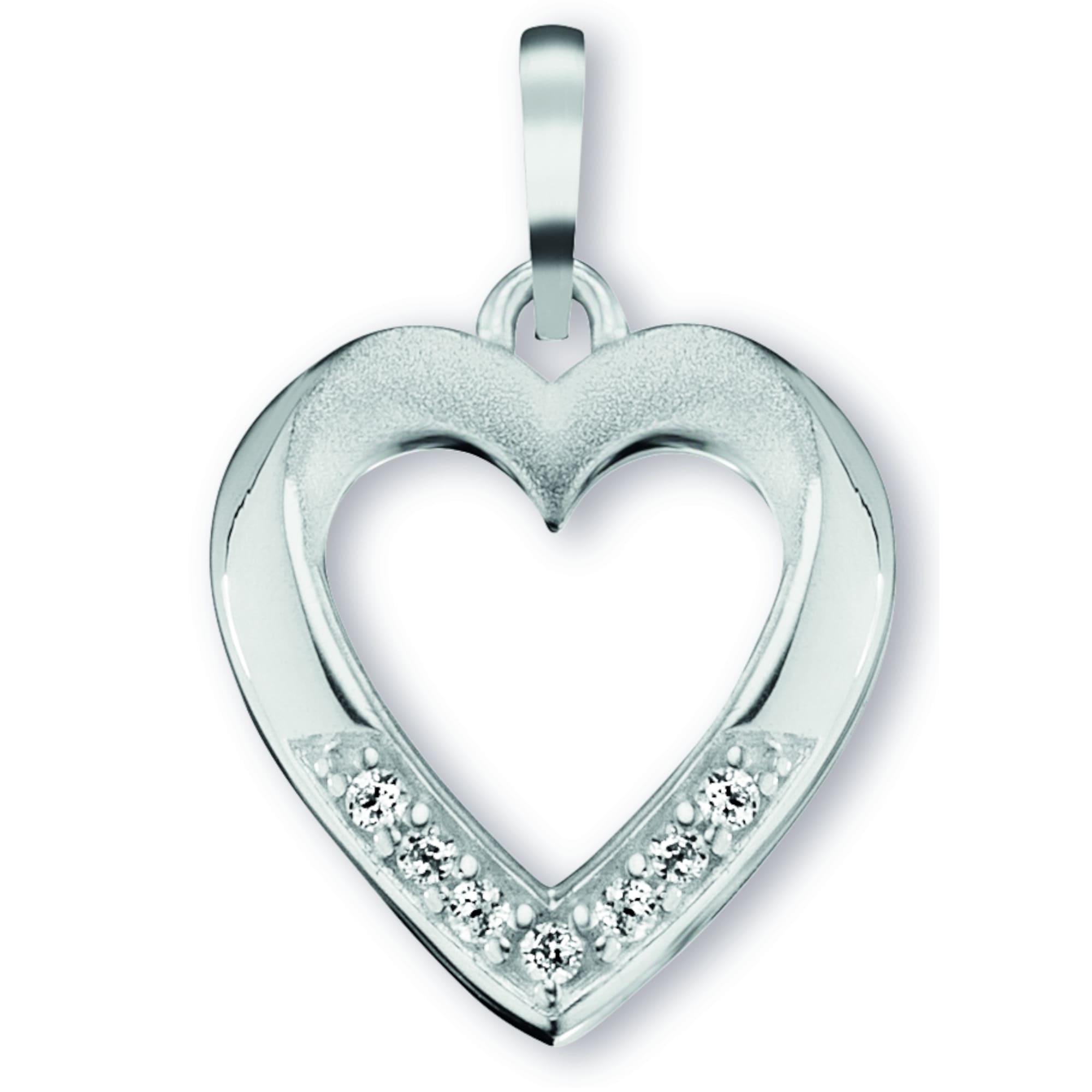 Kettenanhänger ONE ELEMENT "Zirkonia Herz Herz Anhänger aus 925 Silber", silber, Schmuckanhänger, Damen, Silber 925 (Sterlingsilber), Kettenanhänger, Liebevoll gearbeitet – ein schönes Geschenk für besondere Momente