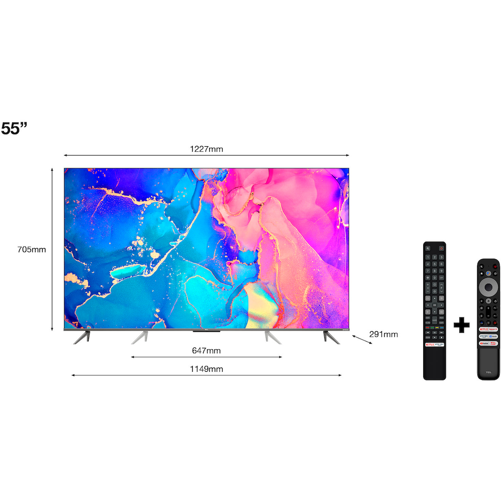 TCL QLED-Fernseher »55C631X1«, 139 cm/55 Zoll, 4K Ultra HD, Smart-TV-Google TV