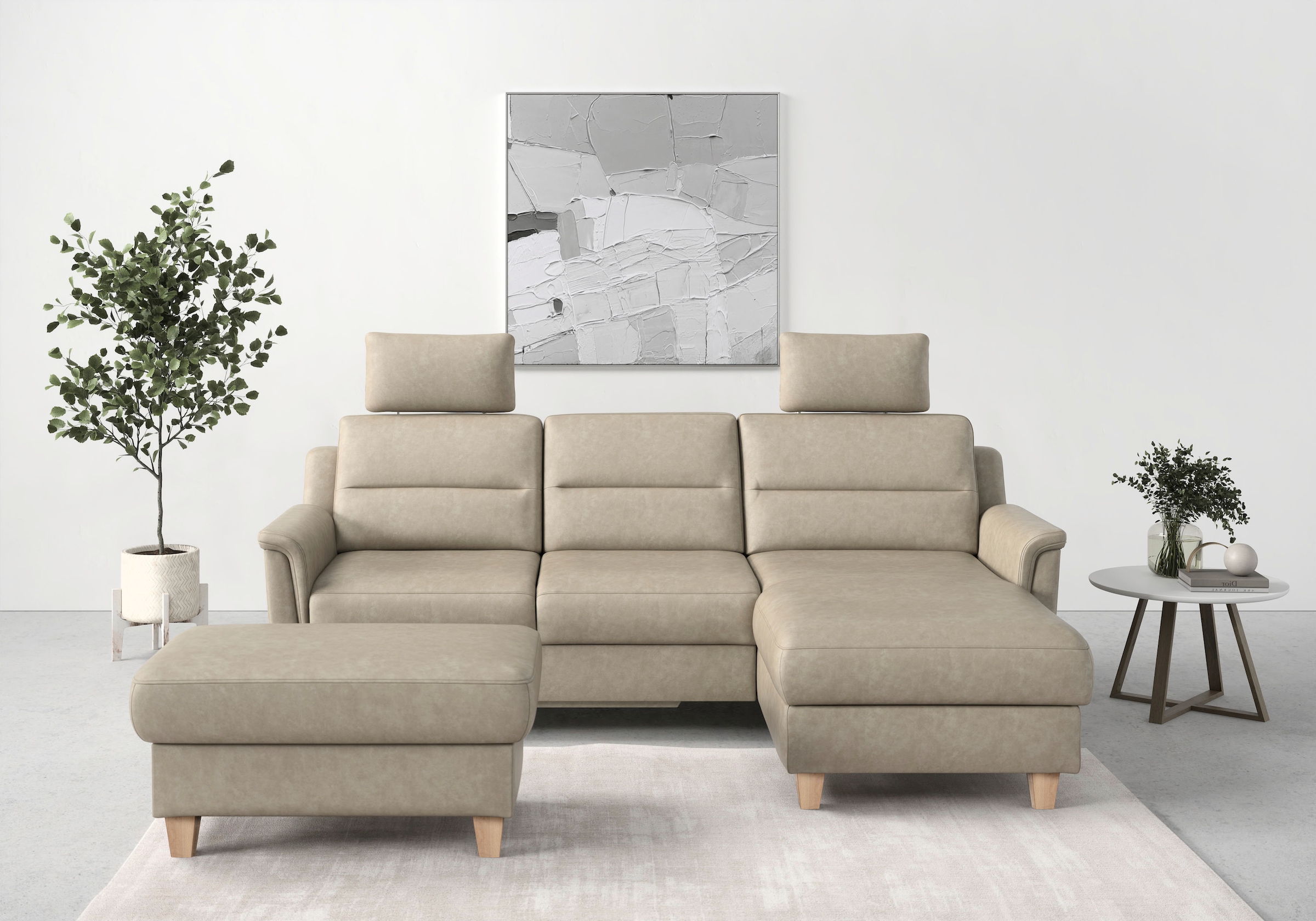 sit&more Ecksofa "Farö L-Form" inklusive Federkern, wahlweise mit Schlaffunktion und Bettkasten