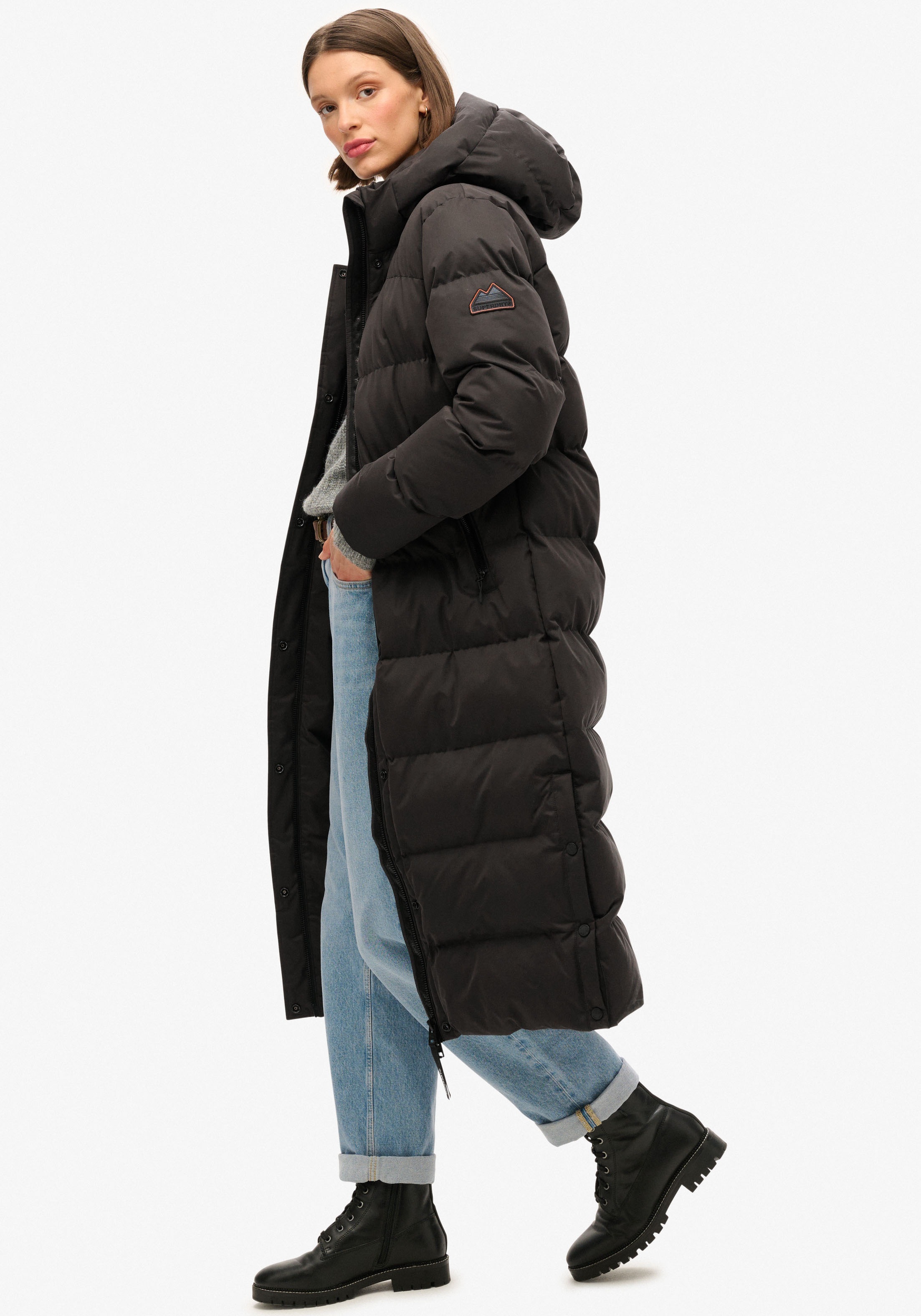 Superdry Steppjacke »MICROFIBRE LONGLINE PUFFER JKT«
