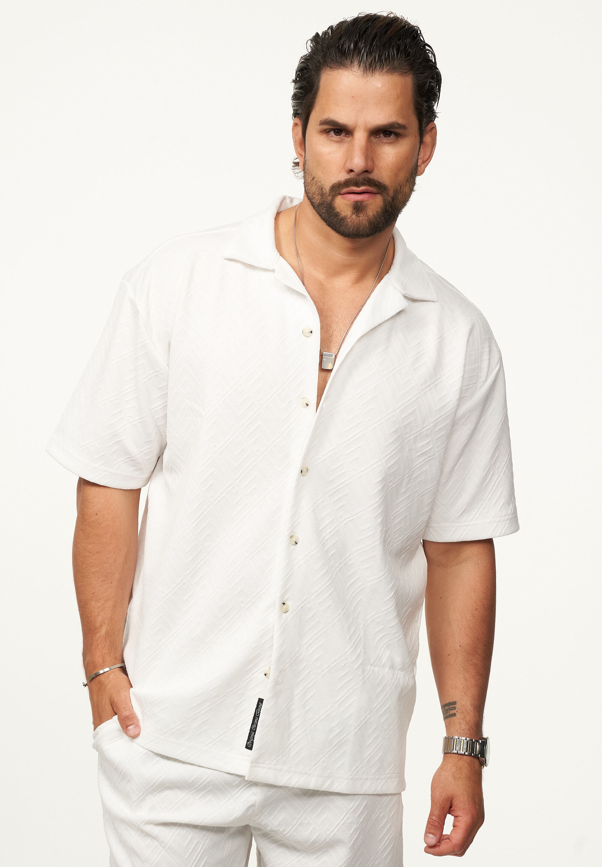 CARISMA Kurzarmhemd »im Summer-Look mit Strukturmuster Regular-Fit« Herren Kurzarm Strick Polo-Hemd T-Shirt