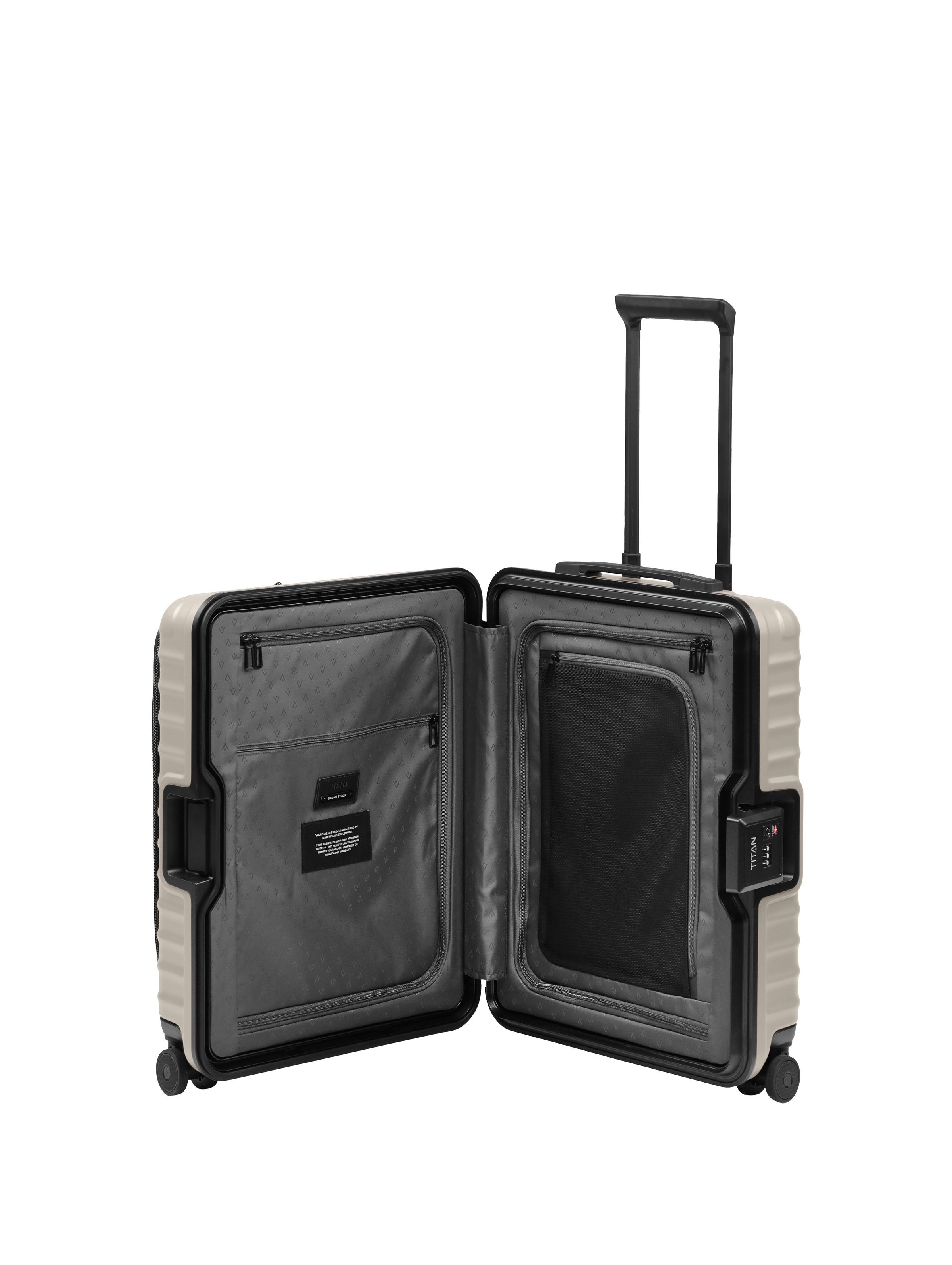 TITAN - Made in Germany Handgepäckkoffer »OVERSEAS S23 Business Handgepäcktrolley« 42 l 4 Rollen 17"-Laptopfach, flexible Vortasche und TSA-Schlösser