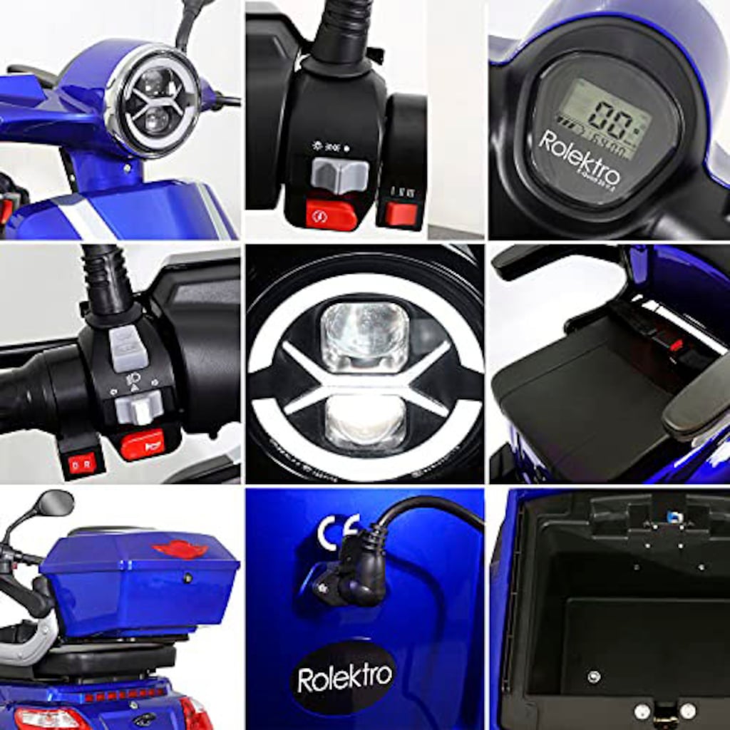 Rolektro Elektromobil »Rolektro E-Quad 25 V.2, Blei-Gel-Akku«, 1000 W, 25 km/h, (mit Topcase)