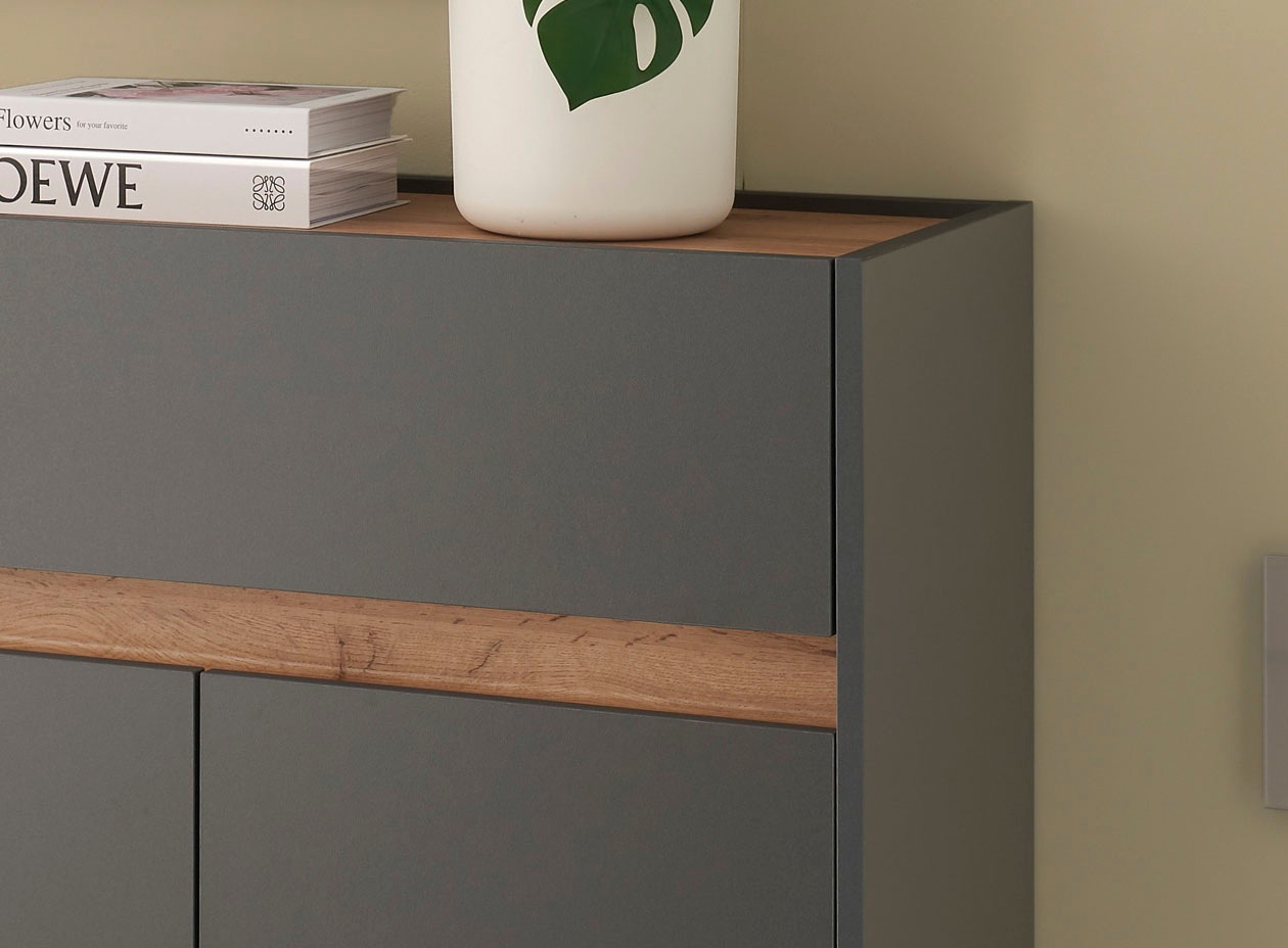 INOSIGN Schuhschrank »City/Giron, modernes Schuhregal, Schrank für 16 Schuhe, Schuhkommode«, eine Schublade und vier Schuhfächer, viel Stauraum, 93 cm breit