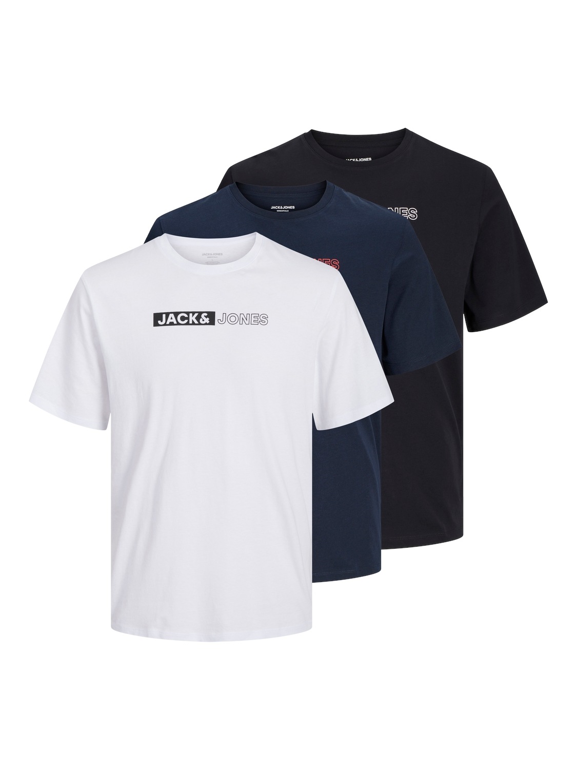 Jack & Jones Rundhalsshirt "JJECORP LOGO TEE PLAY SS O-NECK 3PK MP"