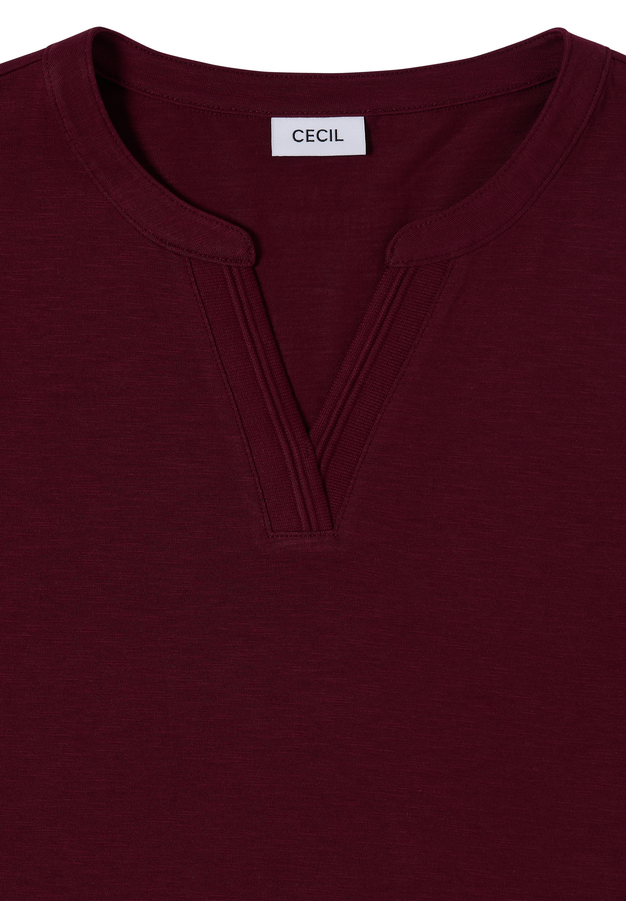 Cecil Langarmshirt mit geschlitztem Rundhalsausschnitt