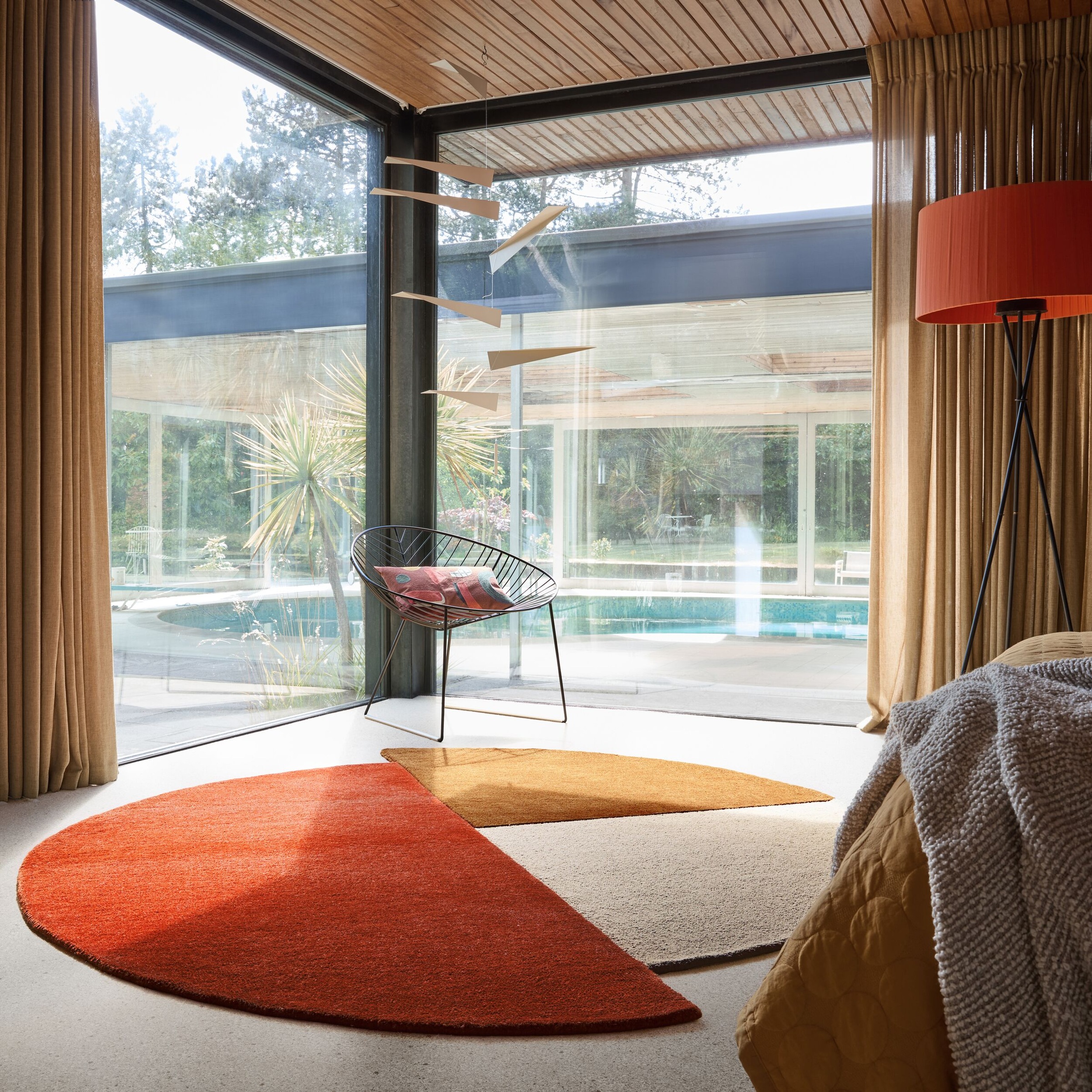FLAIR RUGS Wollteppich "Mia Segment" rund 12 mm Höhe Kreisförmig im Retro-D günstig online kaufen
