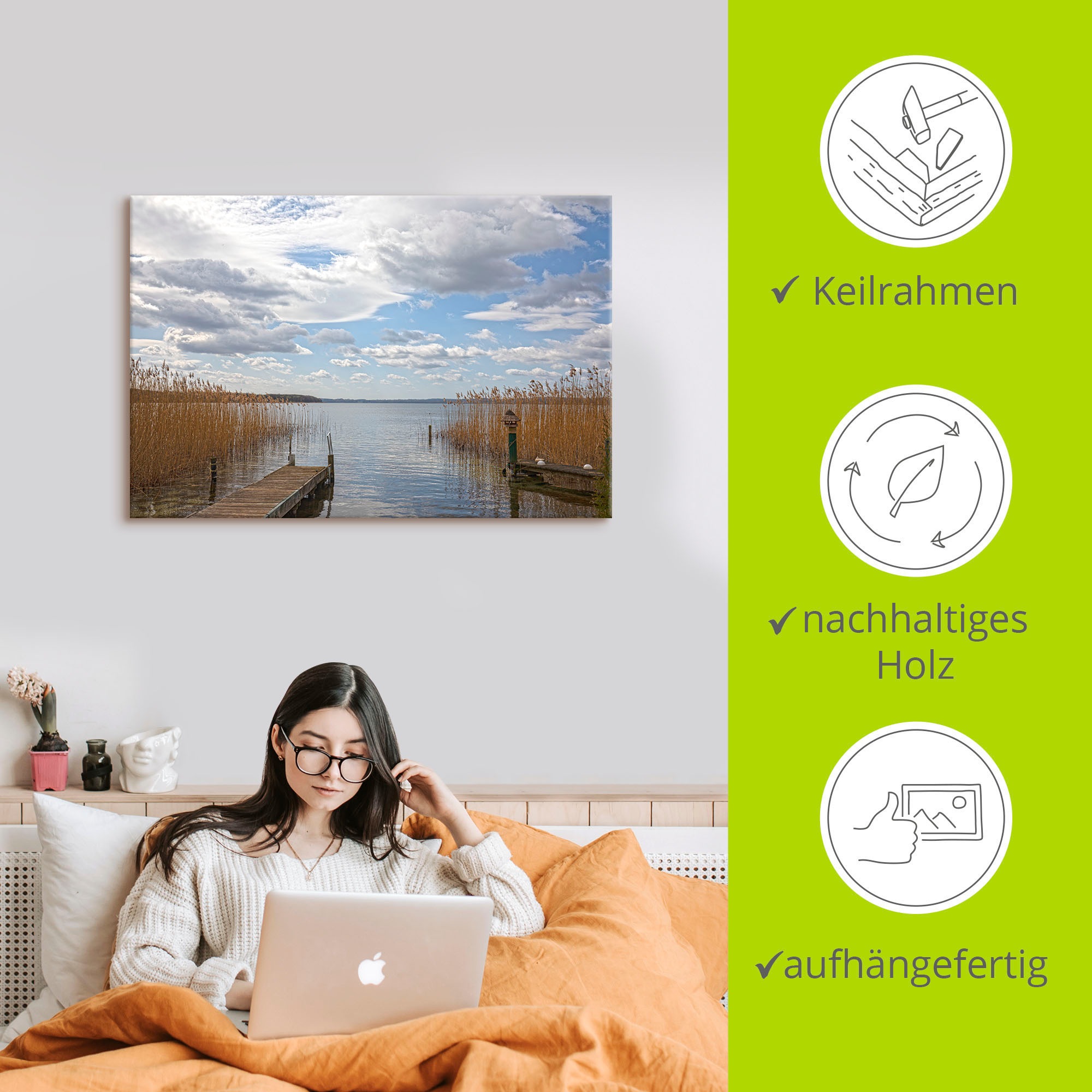 Artland Leinwandbild »Idylle am Ratzeburger See«, Seebilder, (1 St.), auf Keilrahmen gespannt
