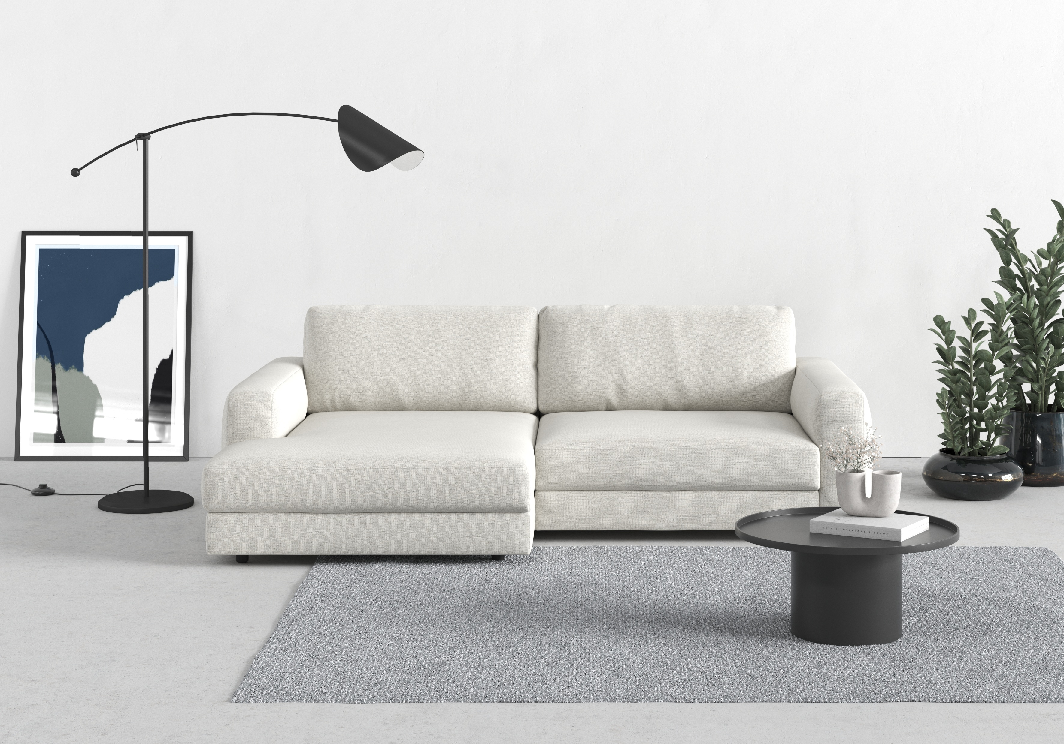 TRENDMANUFAKTUR Ecksofa "Bourbon Mega Ecke mit tollem Sitzkomfort, Breite 250cm, L-Form" mit extra hohem Sitzkomfort, auch in Cord erhältlich