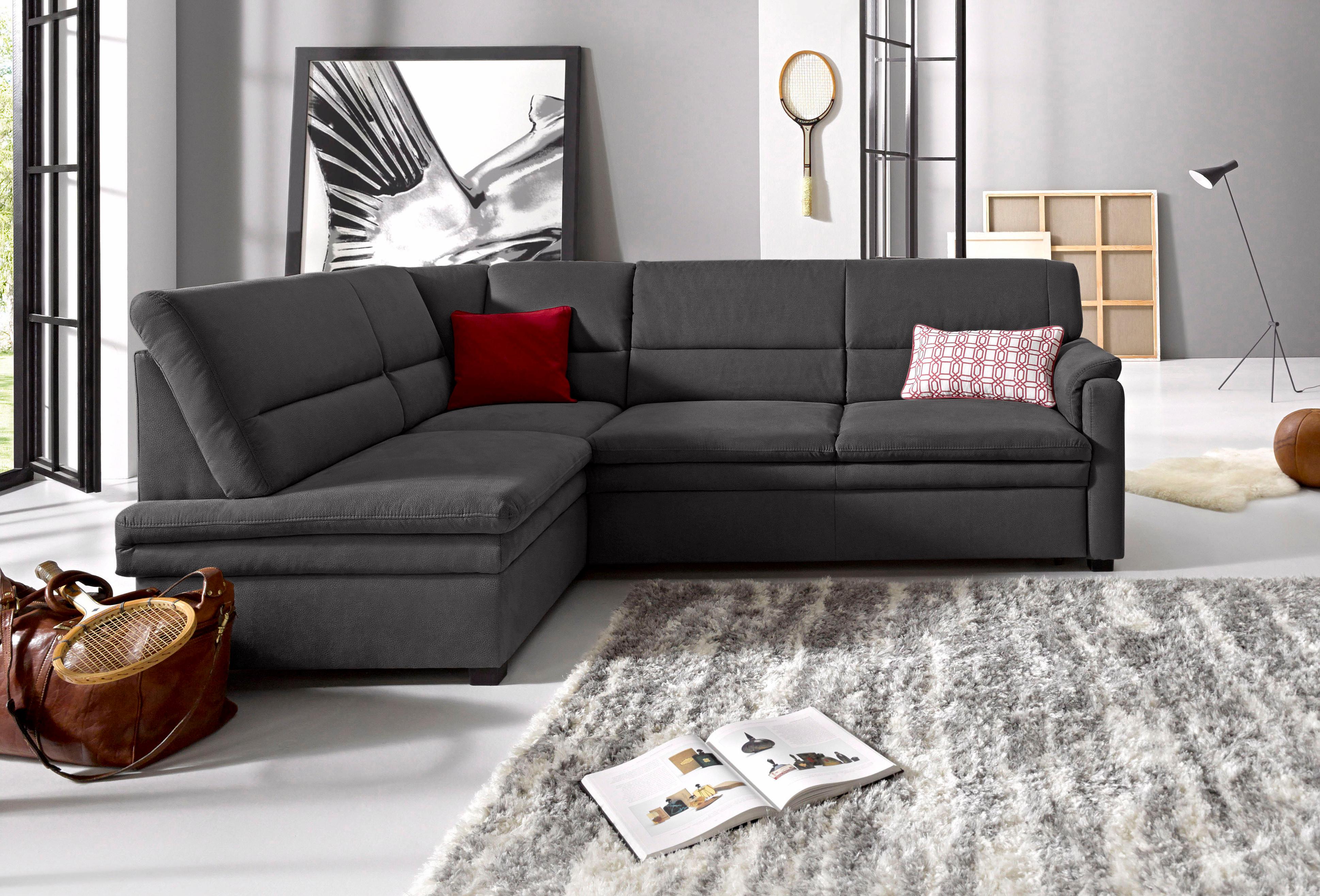 sit&more Ecksofa "Pisa L-Form" mit Federkern, wahlweise mit Schlaffunktion