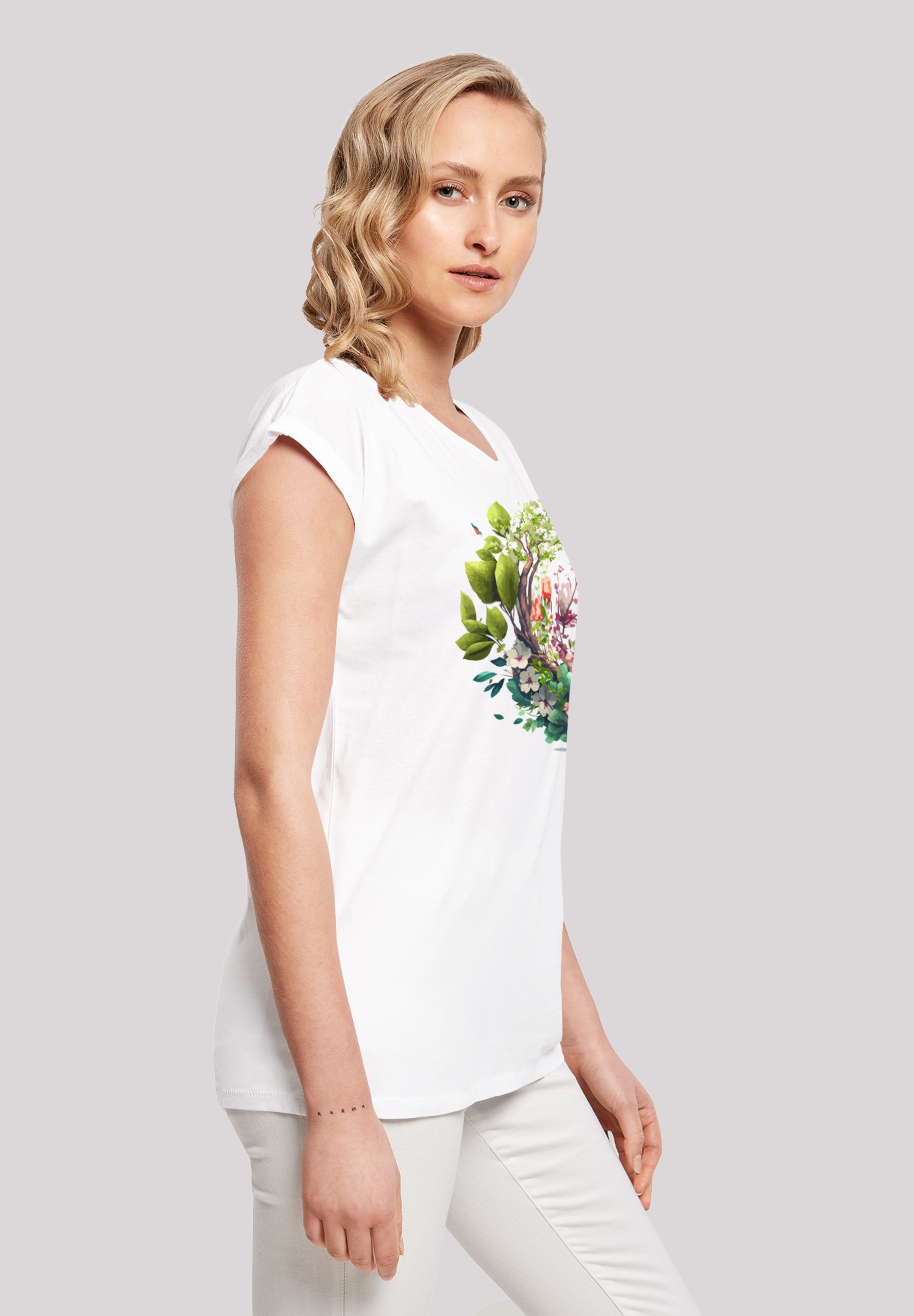 F4NT4STIC T-Shirt »Baum mit Blumen«, Print