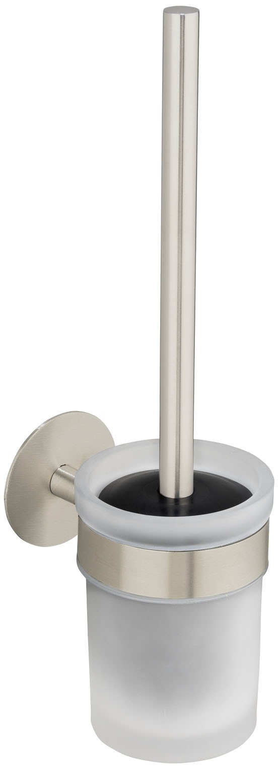 SCHÖNER WOHNEN-Kollektion WC-Garnitur »»Meleto««, aus Edelstahl-Glas, WC-Bürstenhalter aus Edelstahl mit Glaseinsatz, zum Kleben oder Bohren