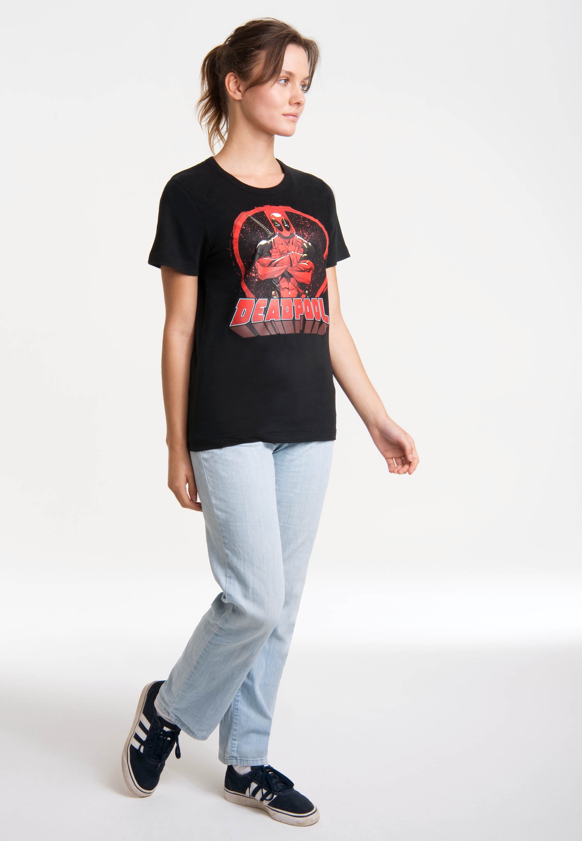 LOGOSHIRT T-Shirt »Deadpool - Circle«, mit lizenziertem Print