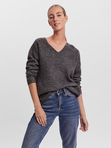 Vero Moda "VMCREWLEFILE LS V-NECK BLOUSE NOOS" günstig online kaufen