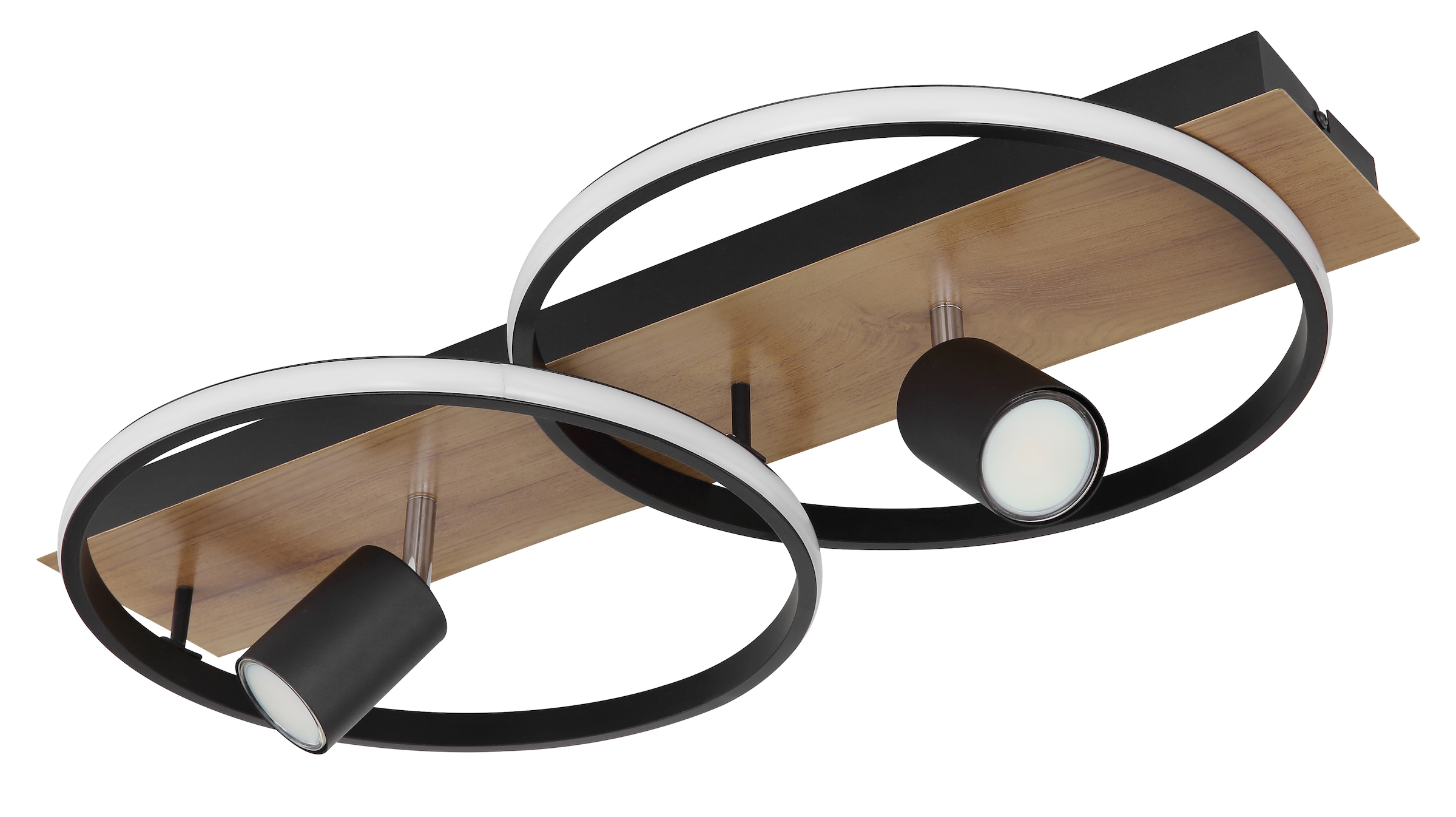 GLOBO LIGHTING LED Deckenleuchte »DANNY«, Leuchtmittel LED-Modul | LED fest integriert, Deckenlampe/Wohnzimmer/Schlafzimmer/modern/Holz