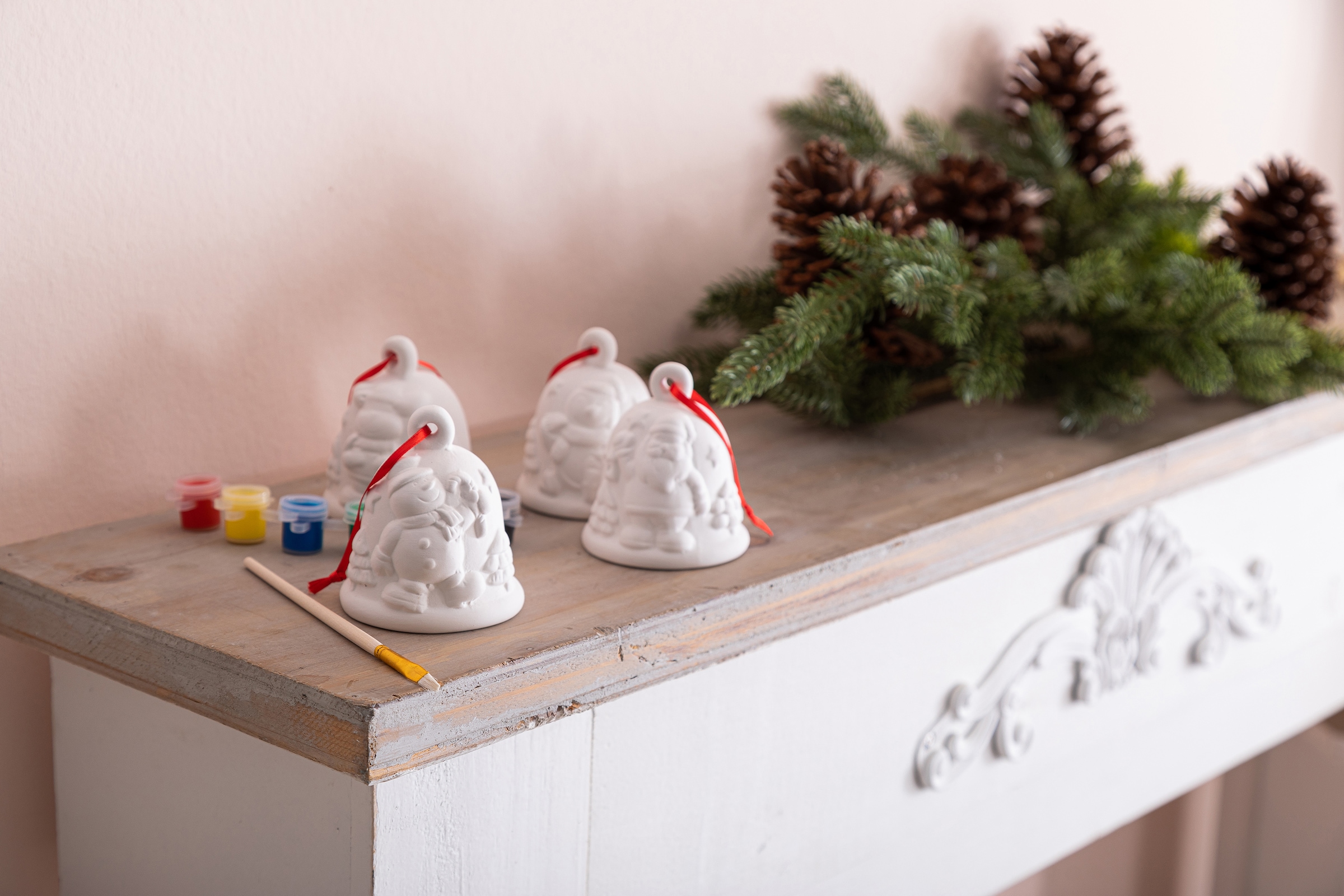 Myflair Möbel & Accessoires Bemalen, BAUR (Set), »Weihnachtsdeko«, Farben Pinsel zum 6 inkl. bestellen | und Glocke, Baumbehang