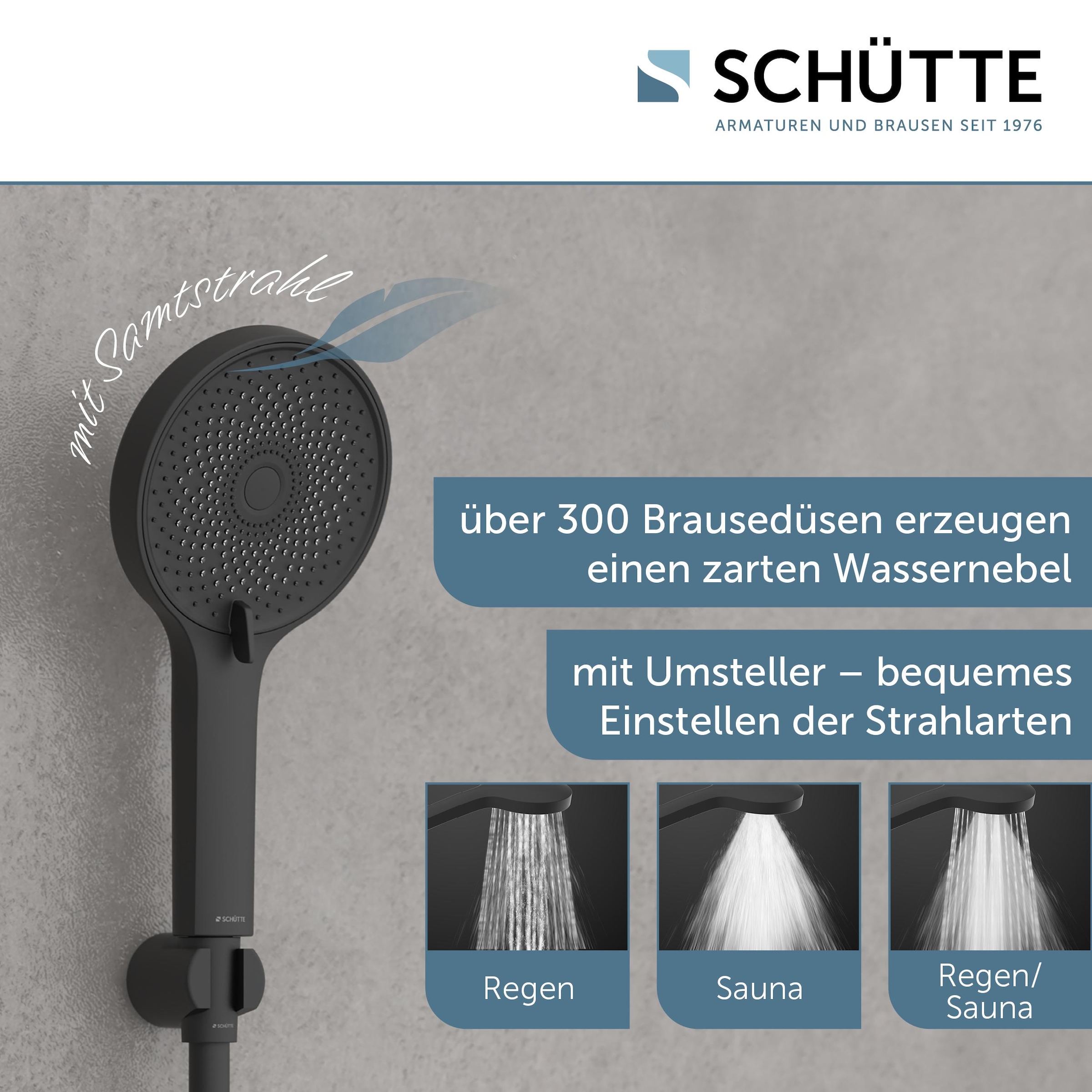 Schütte Handbrause »RAVEN«, (Set), 3-fach verstellbar, Antikalk, wassersparend